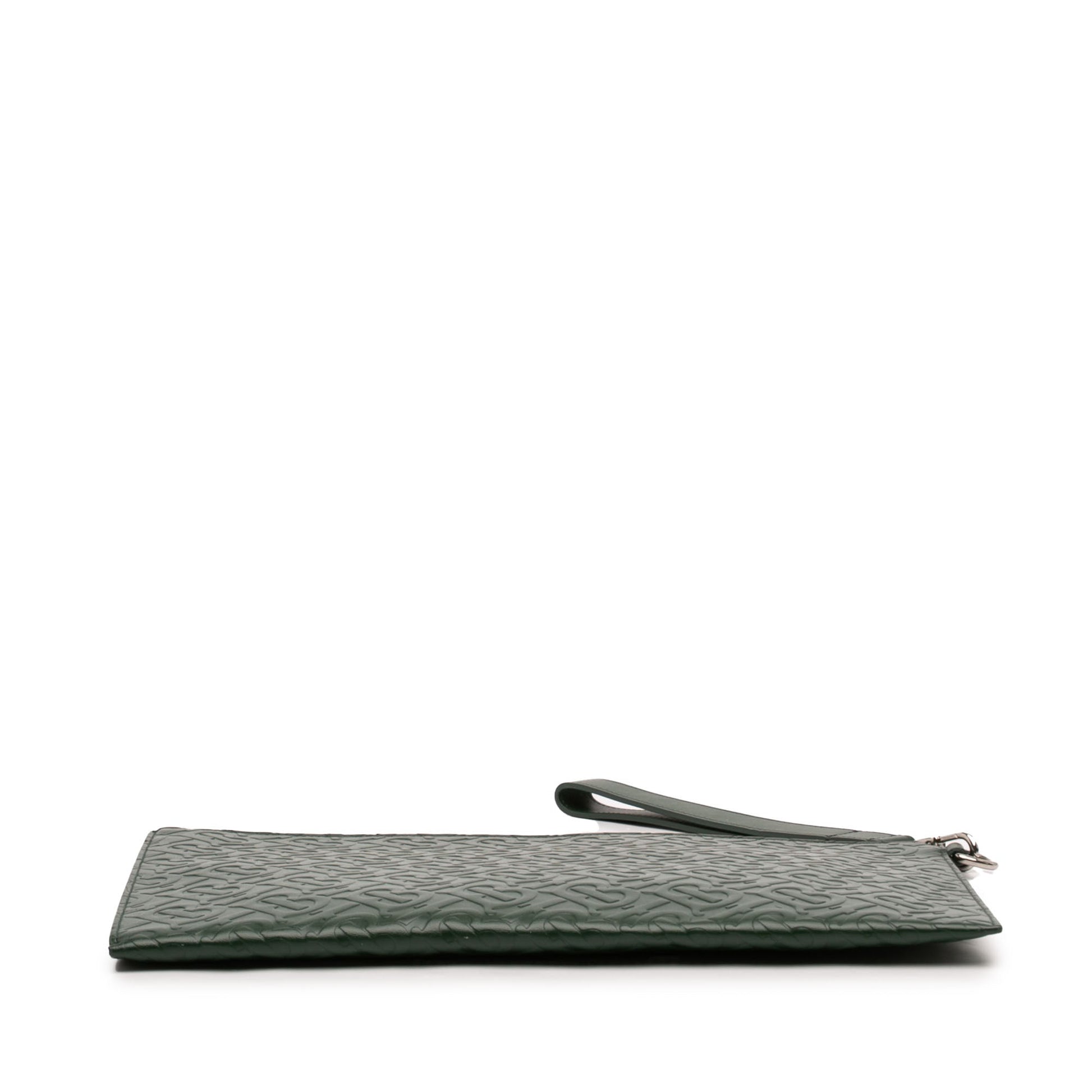 Burberry Embossed Leather TB Monogram Clutch