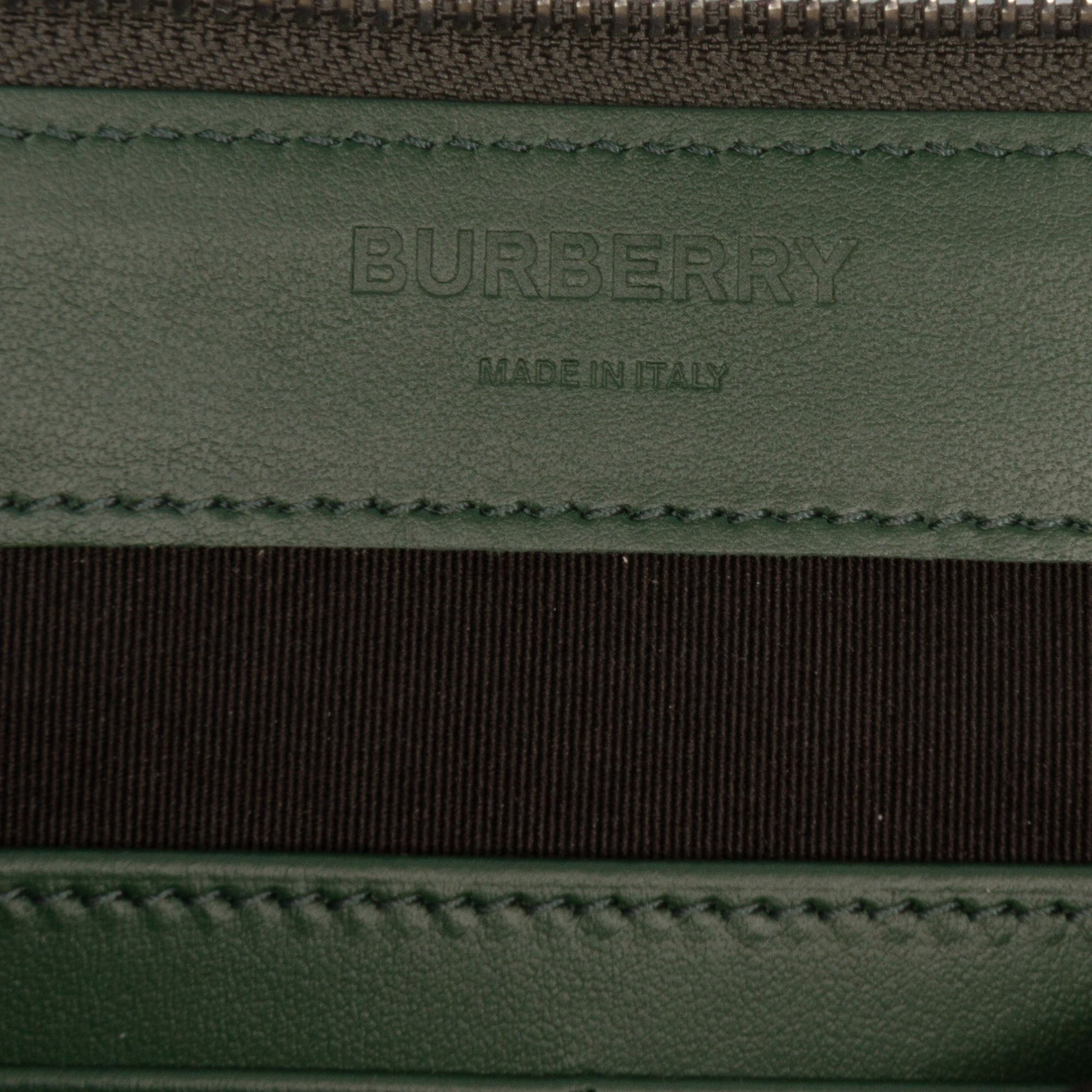 Burberry Embossed Leather TB Monogram Clutch