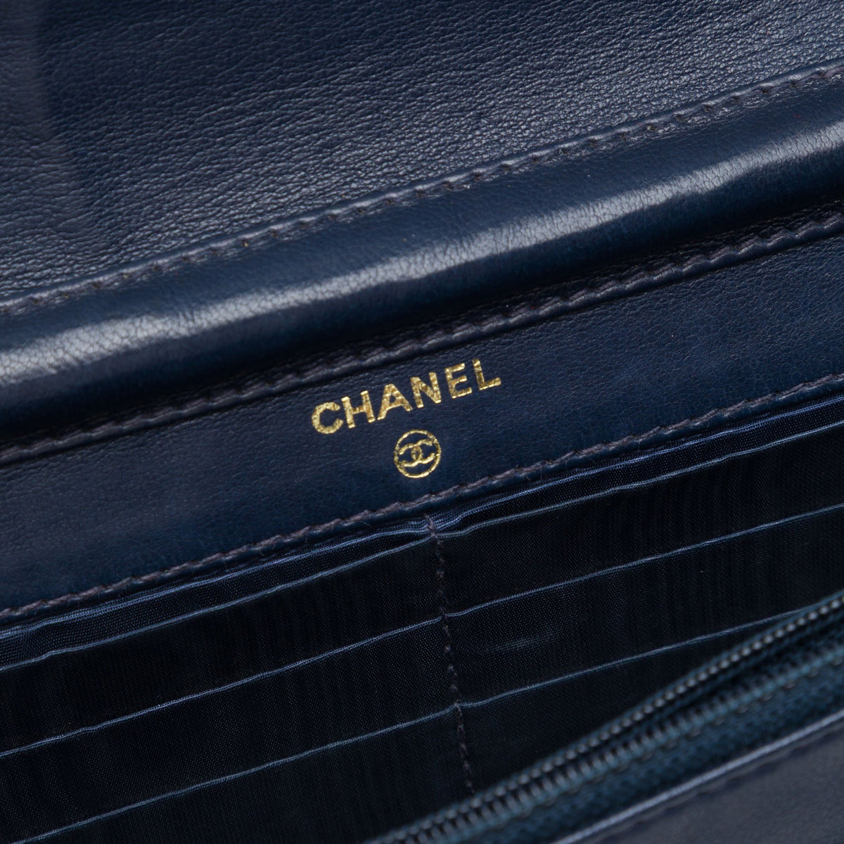 Chanel CC Denim Wallet On Chain