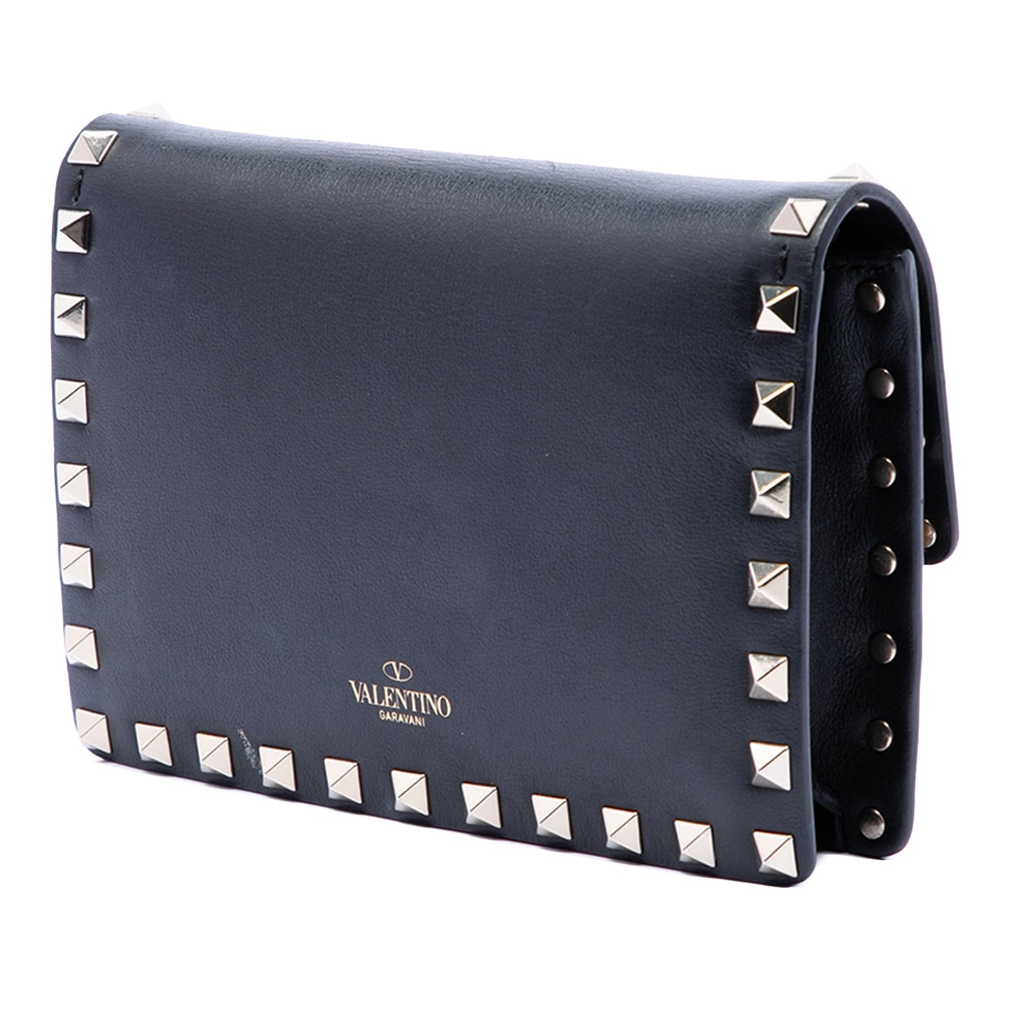Valentino Leather Rockstud Clutch on Chain