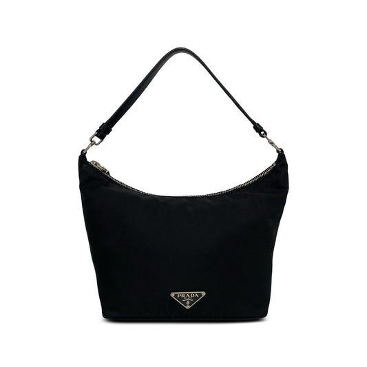 Prada Tessuto Sirio Shoulder Bag — Black