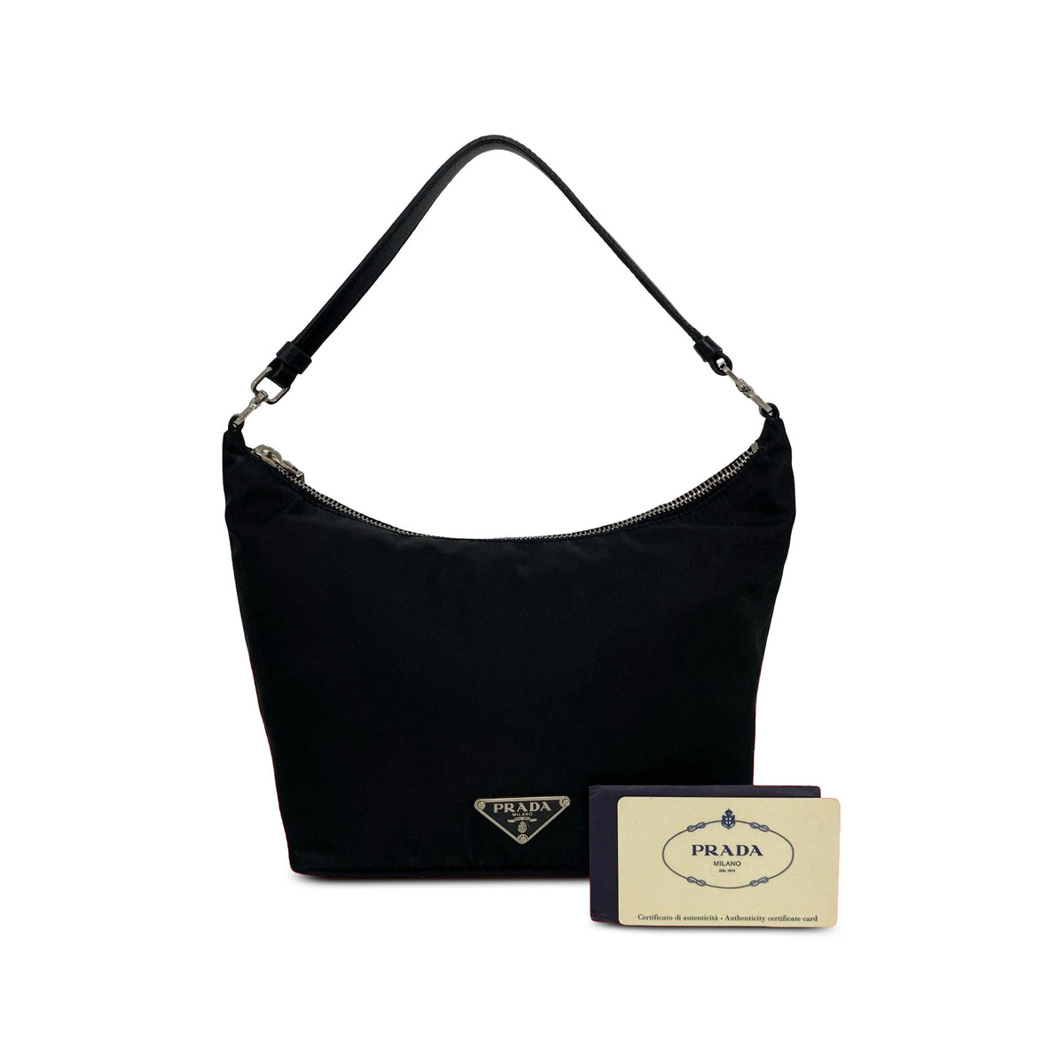 Prada Tessuto Sirio Shoulder Bag — Black