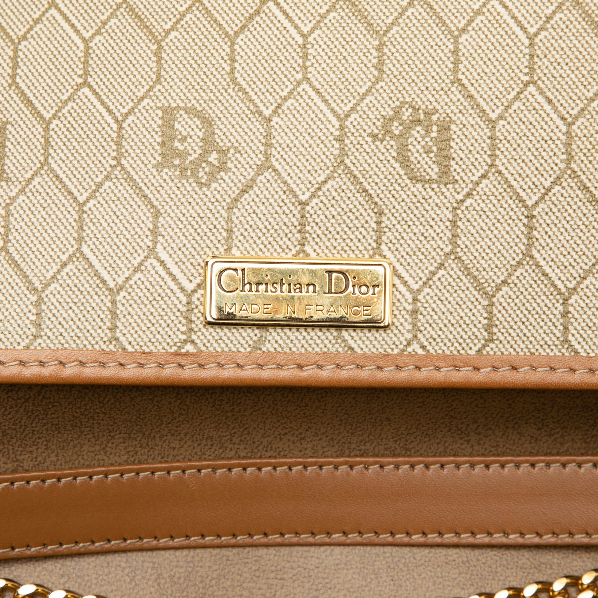 Dior Honeycomb Coated Canvas Chain Shoulder Bag