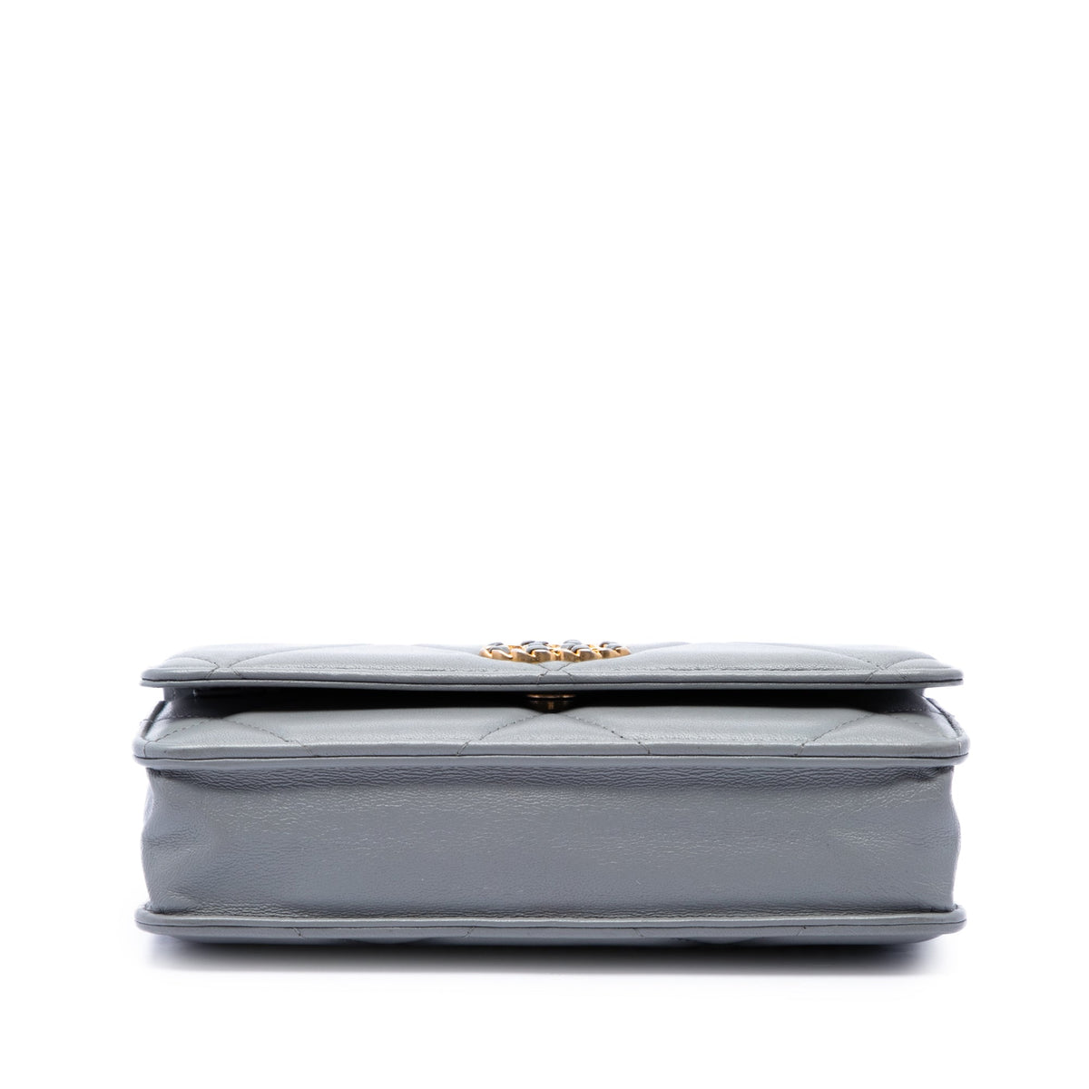 Chanel Quilted Lambskin 19 Wallet on Chain — Gray