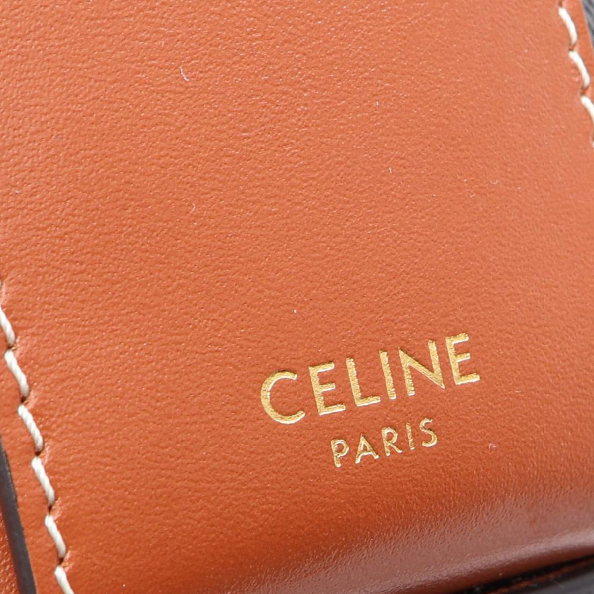 Celine Medium Triomphe Coated Canvas Tambour Crossbody