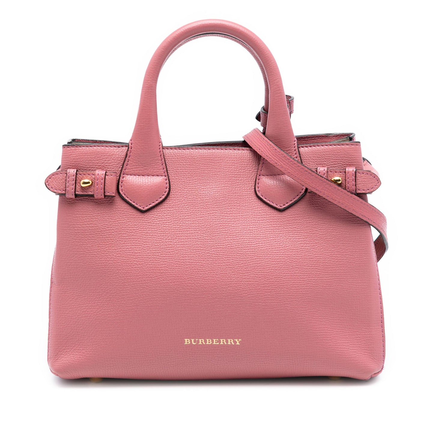 Burberry Small Grainy Calfskin and House Check Banner Satchel