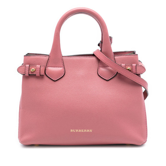 Burberry Small Grainy Calfskin and House Check Banner Satchel