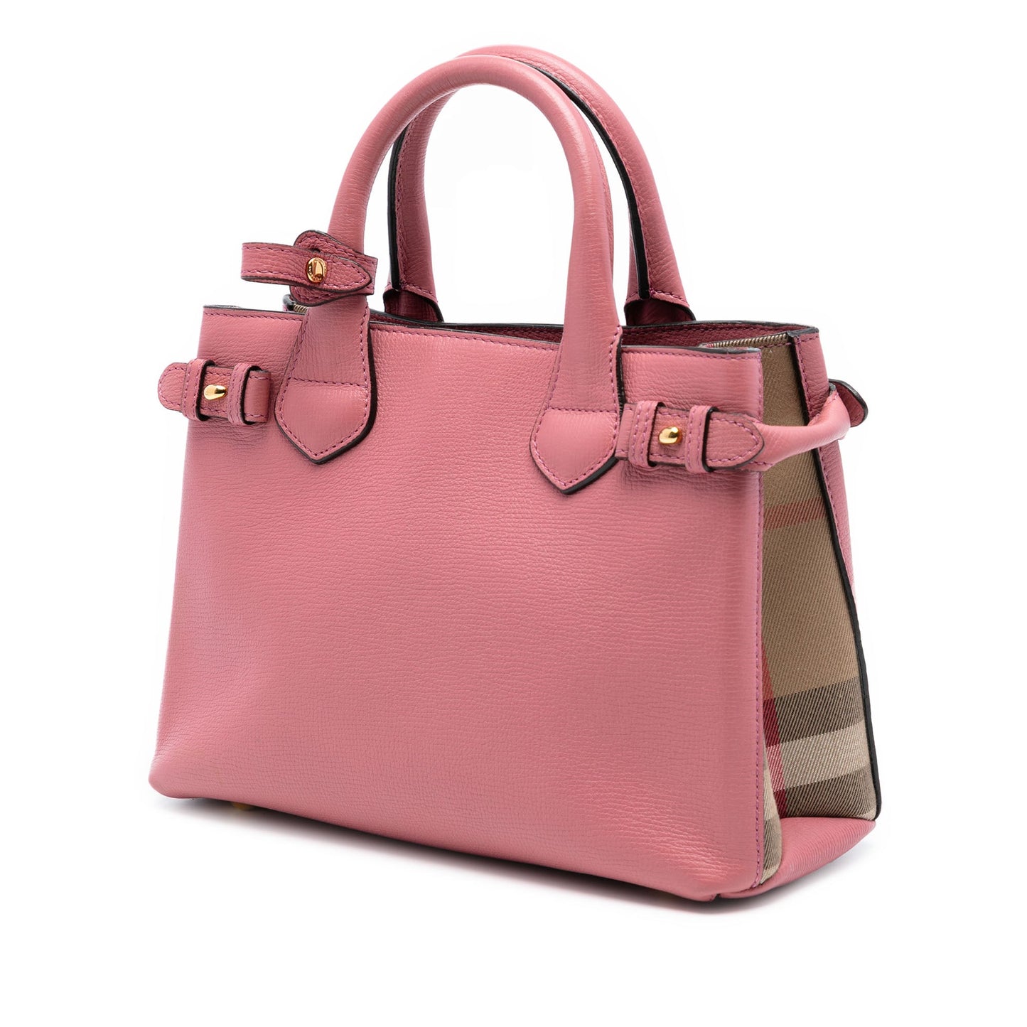 Burberry Small Grainy Calfskin and House Check Banner Satchel