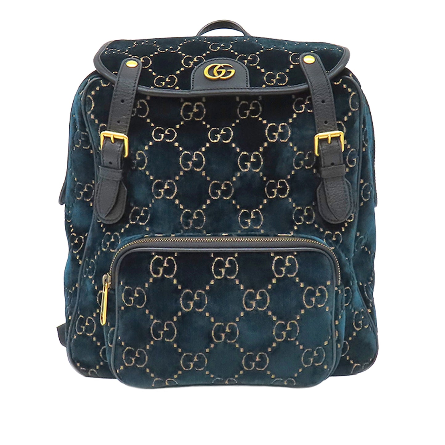 Gucci GG Velvet Double Buckle Backpack
