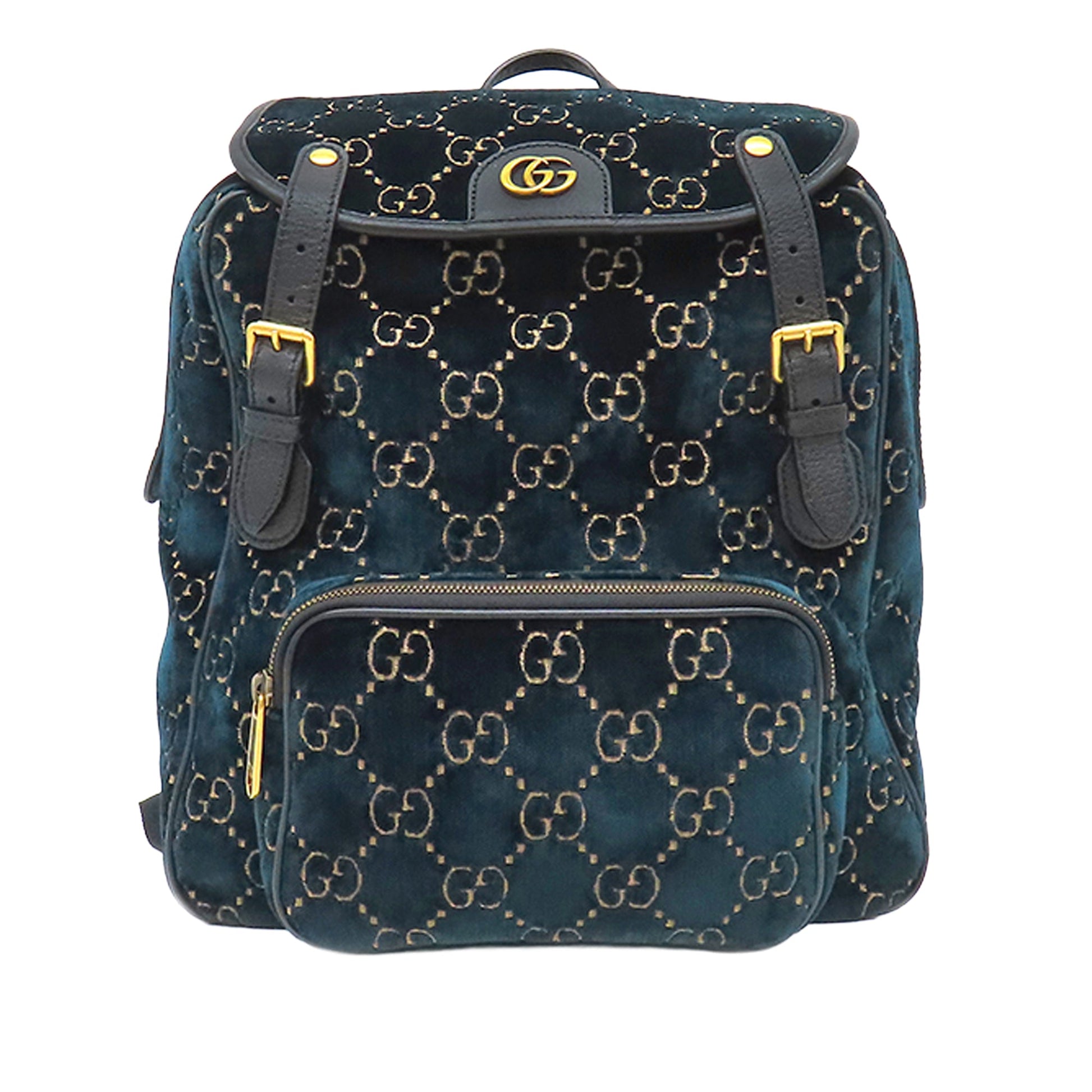 Gucci GG Velvet Double Buckle Backpack