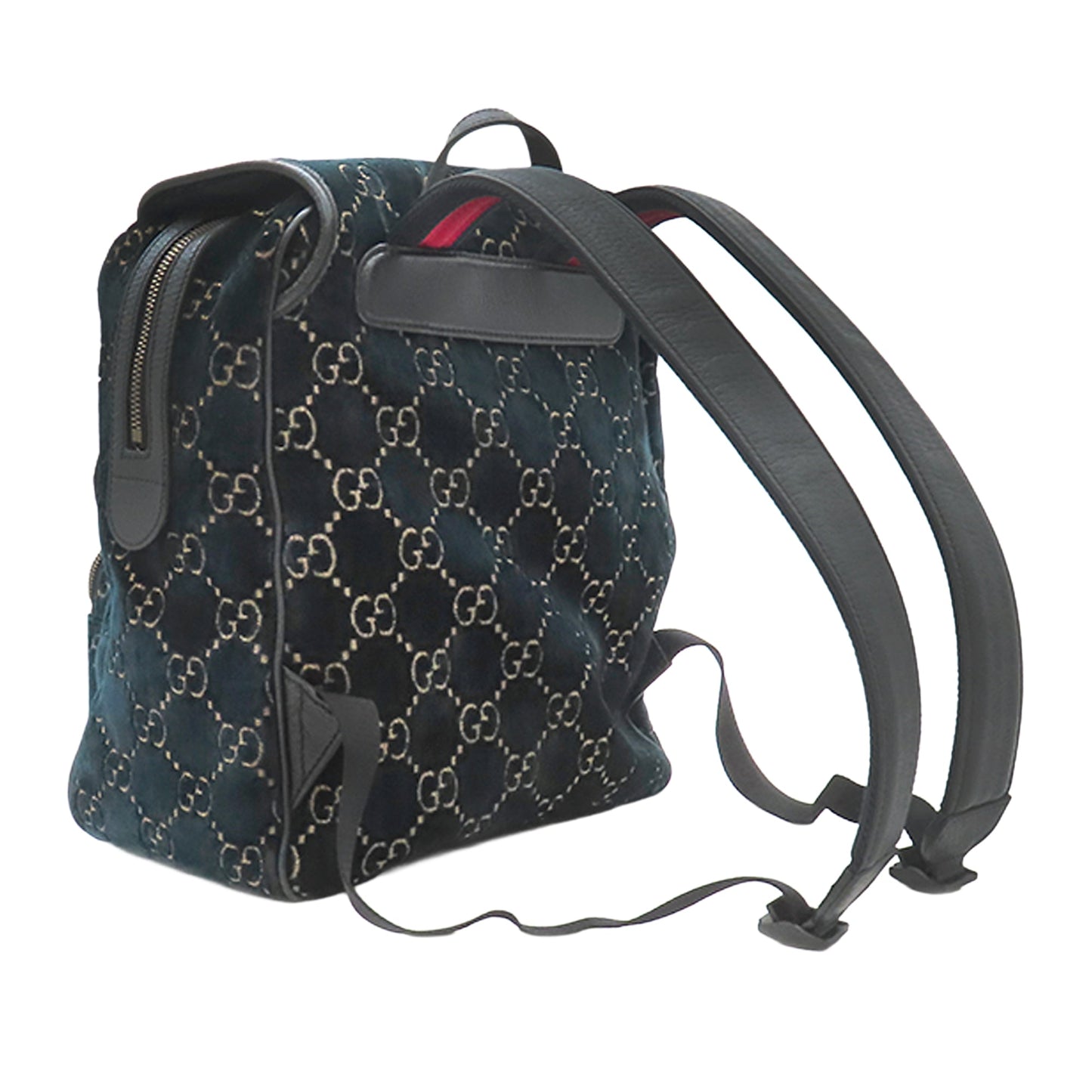 Gucci GG Velvet Double Buckle Backpack