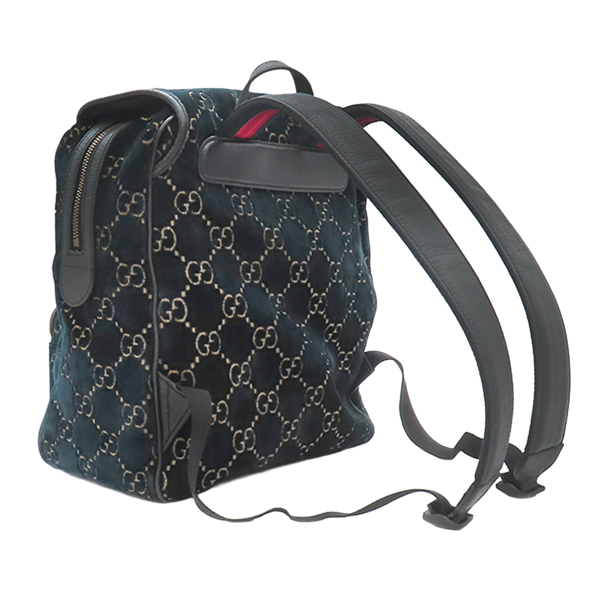 Gucci GG Velvet Double Buckle Backpack