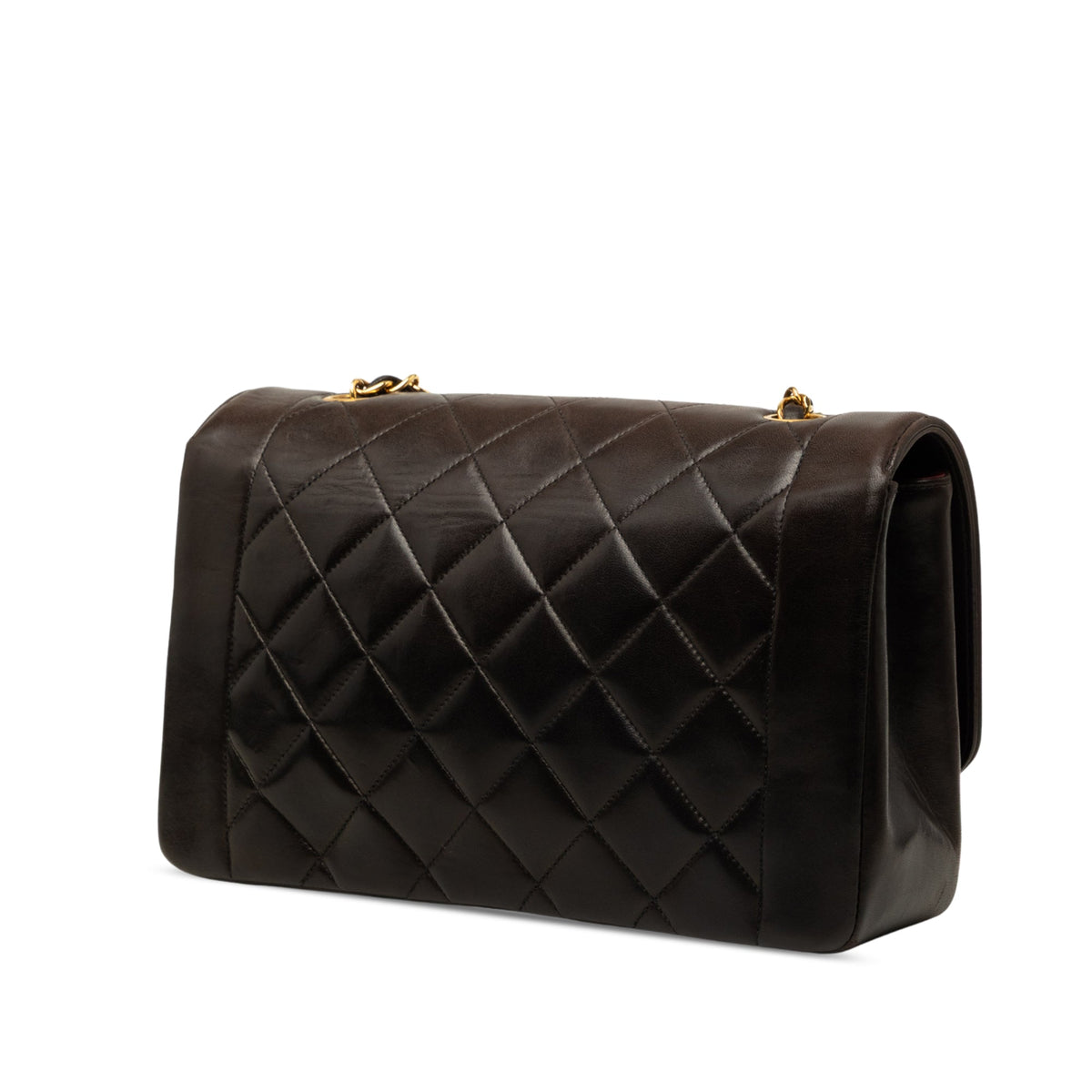 Chanel Medium Lambskin Diana Flap — Black