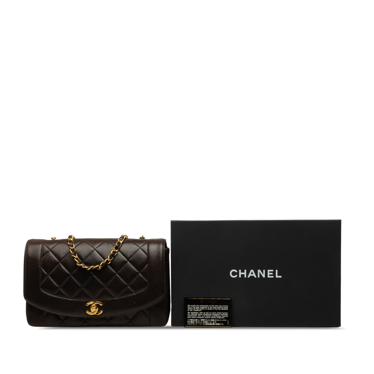 Chanel Medium Lambskin Diana Flap — Black