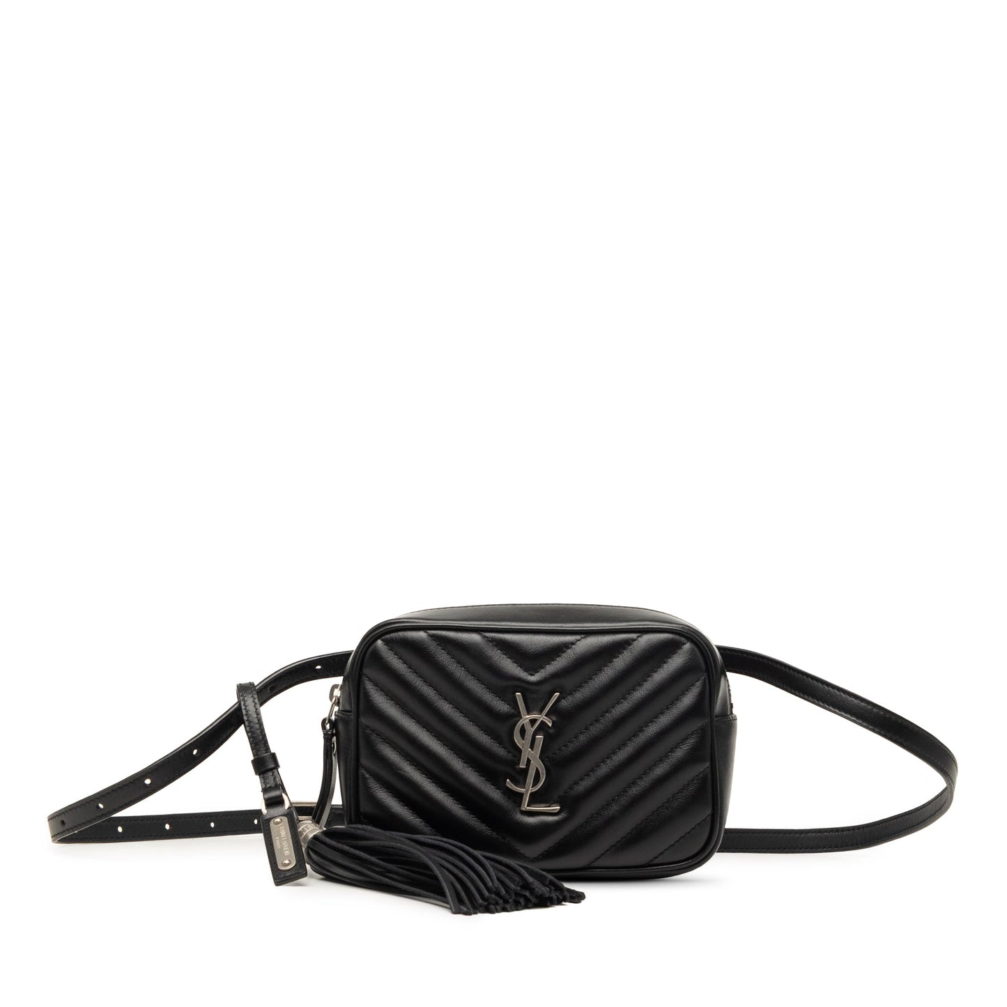 Saint Laurent Chevron Calfskin Monogram Tassel Lou Belt Bag