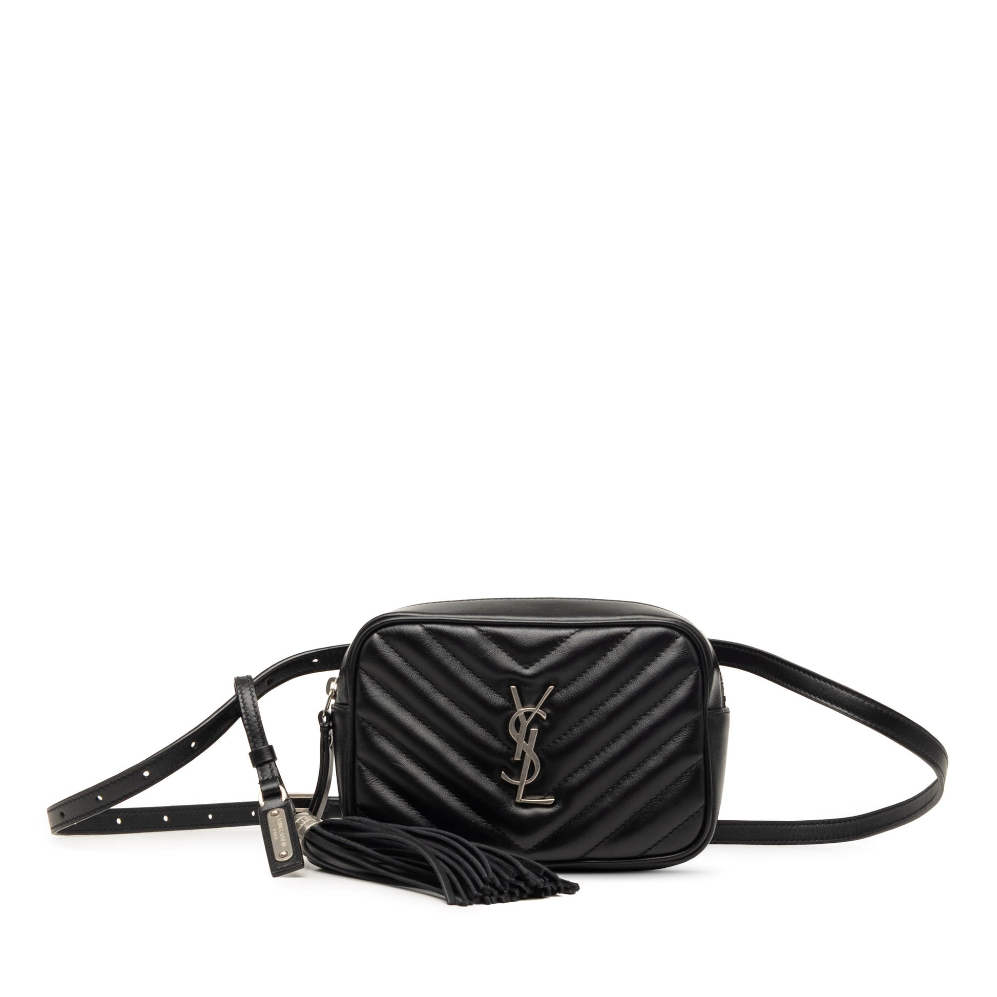Saint Laurent Chevron Calfskin Monogram Tassel Lou Belt Bag