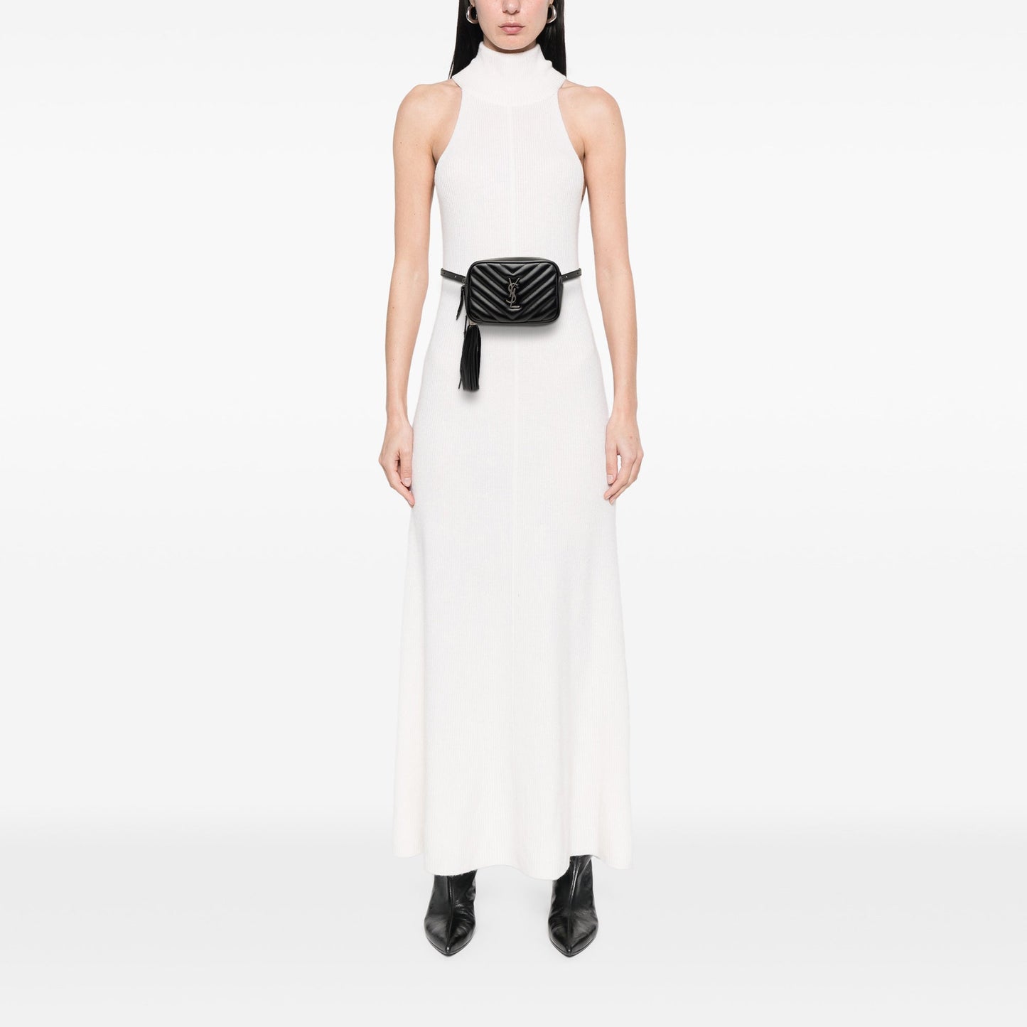 Saint Laurent Chevron Calfskin Monogram Tassel Lou Belt Bag