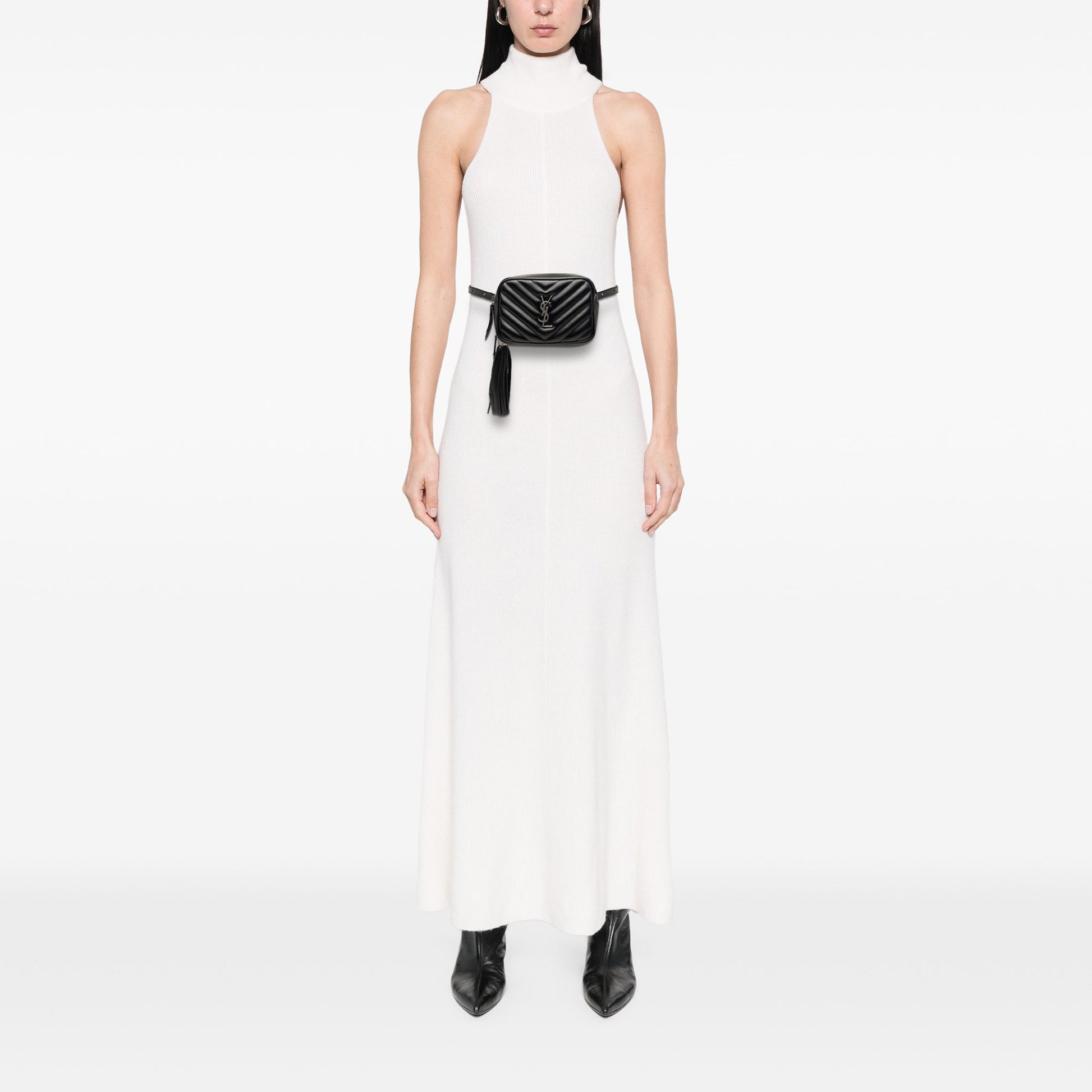 Saint Laurent Chevron Calfskin Monogram Tassel Lou Belt Bag