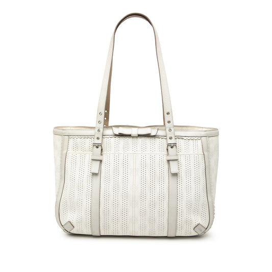 LOEWE Anagram Perforated Coated Canvas Tote