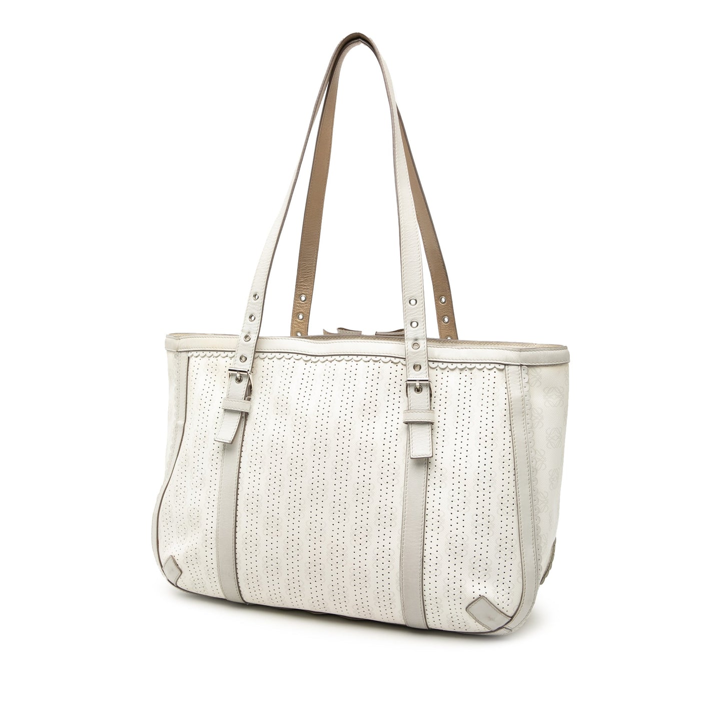 LOEWE Anagram Perforated Coated Canvas Tote