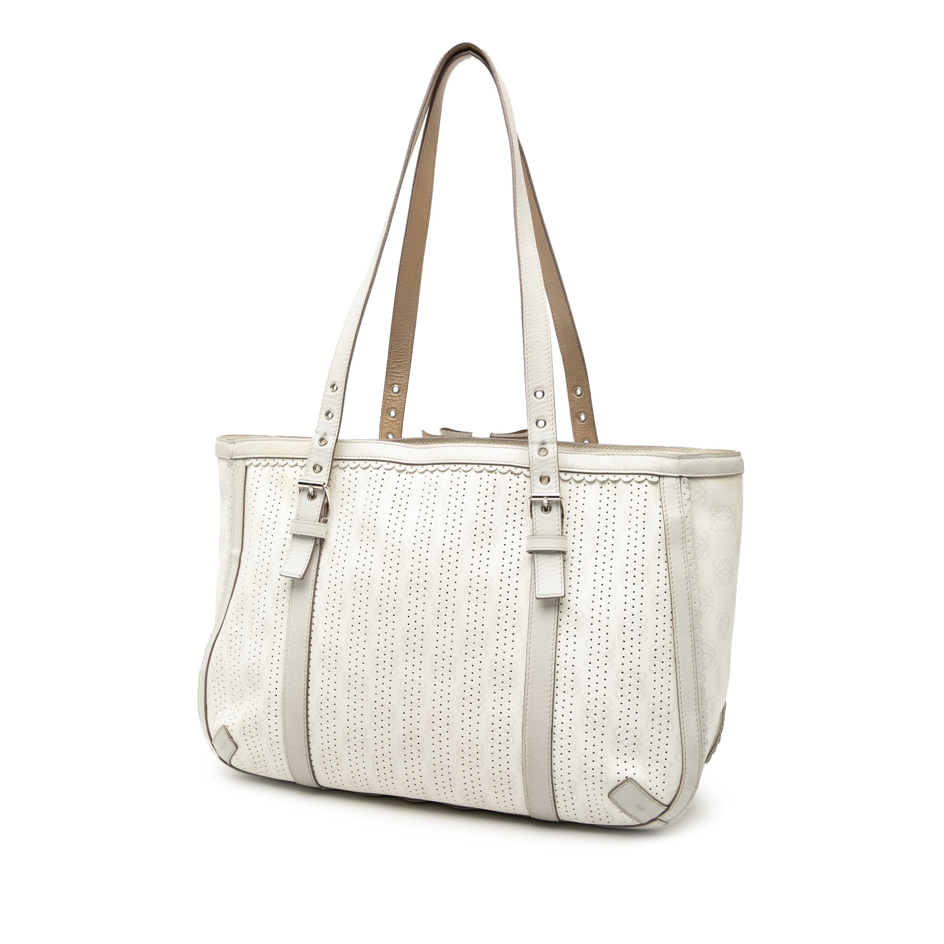 LOEWE Anagram Perforated Coated Canvas Tote