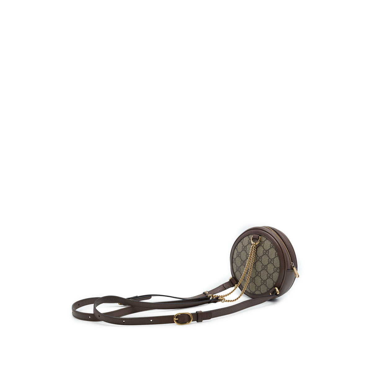 Gucci Mini GG Supreme Web Ophidia Round Backpack — Beige
