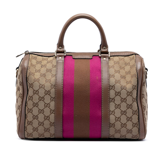 Gucci Medium GG Canvas Web Joy Boston Bag