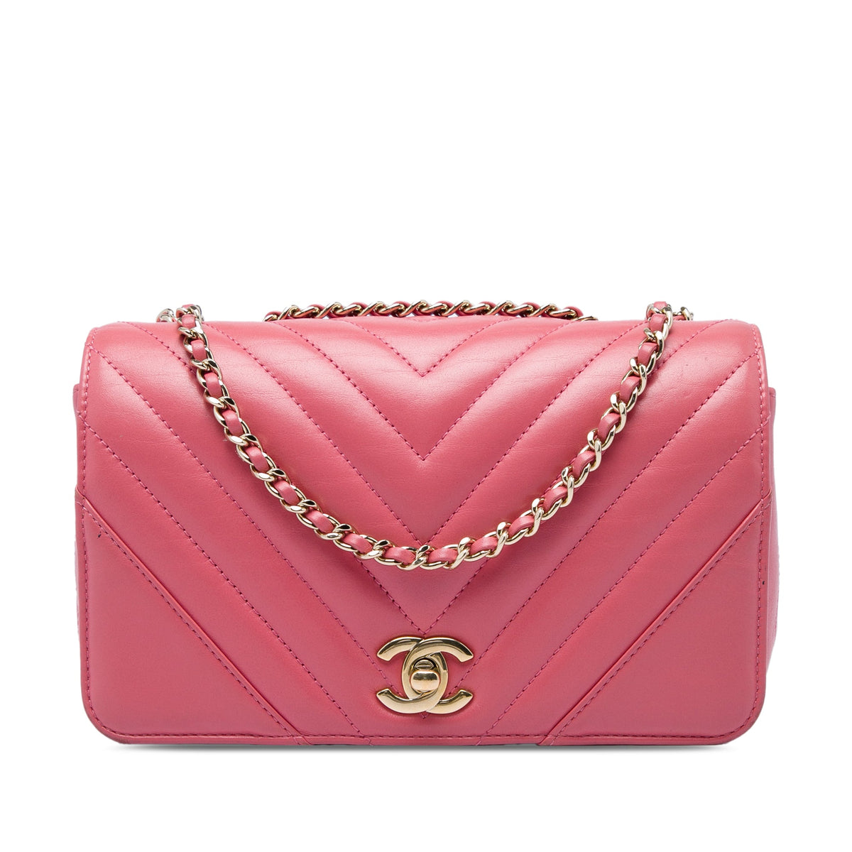Chanel Mini Chevron Calfskin Statement Flap