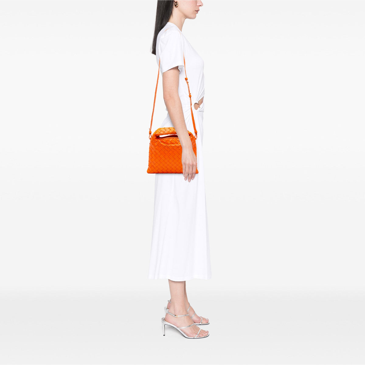 Bottega Veneta Mini Calfskin Intrecciato Hop Satchel