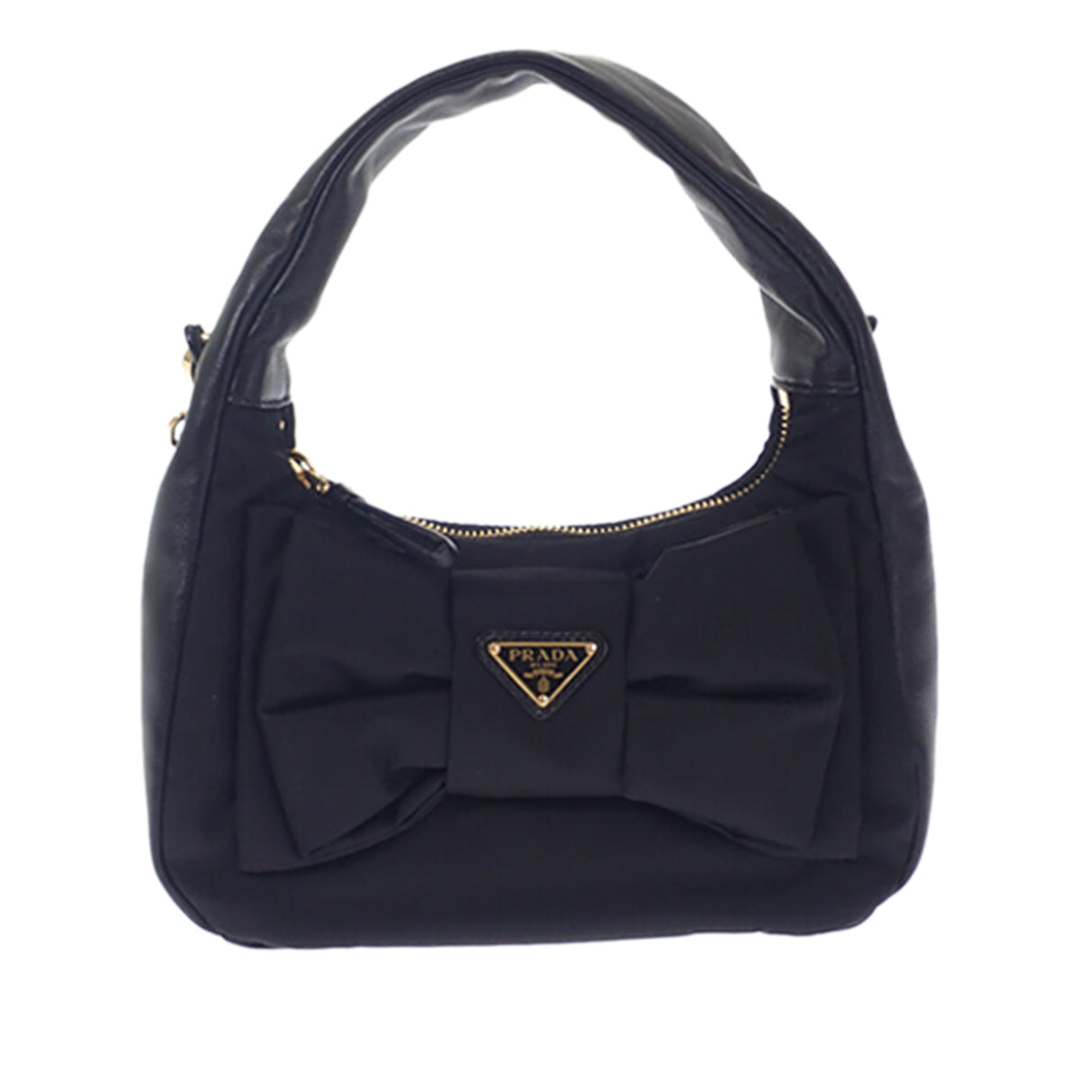 Prada Mini Re Nylon and Nappa Bow Satchel