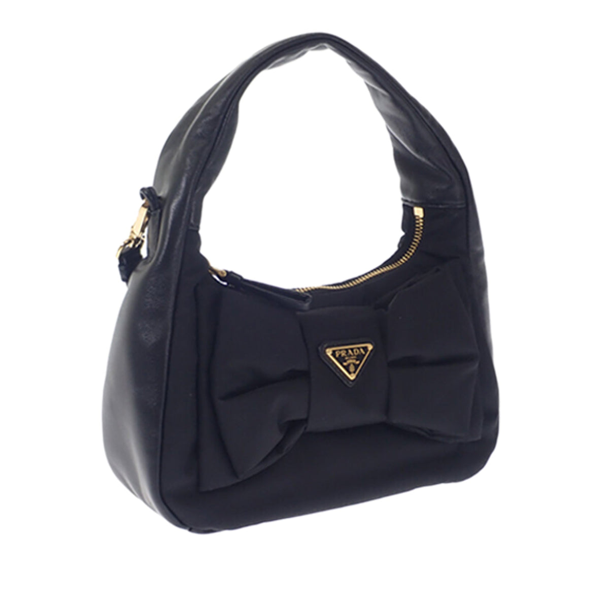 Prada Mini Re Nylon and Nappa Bow Satchel