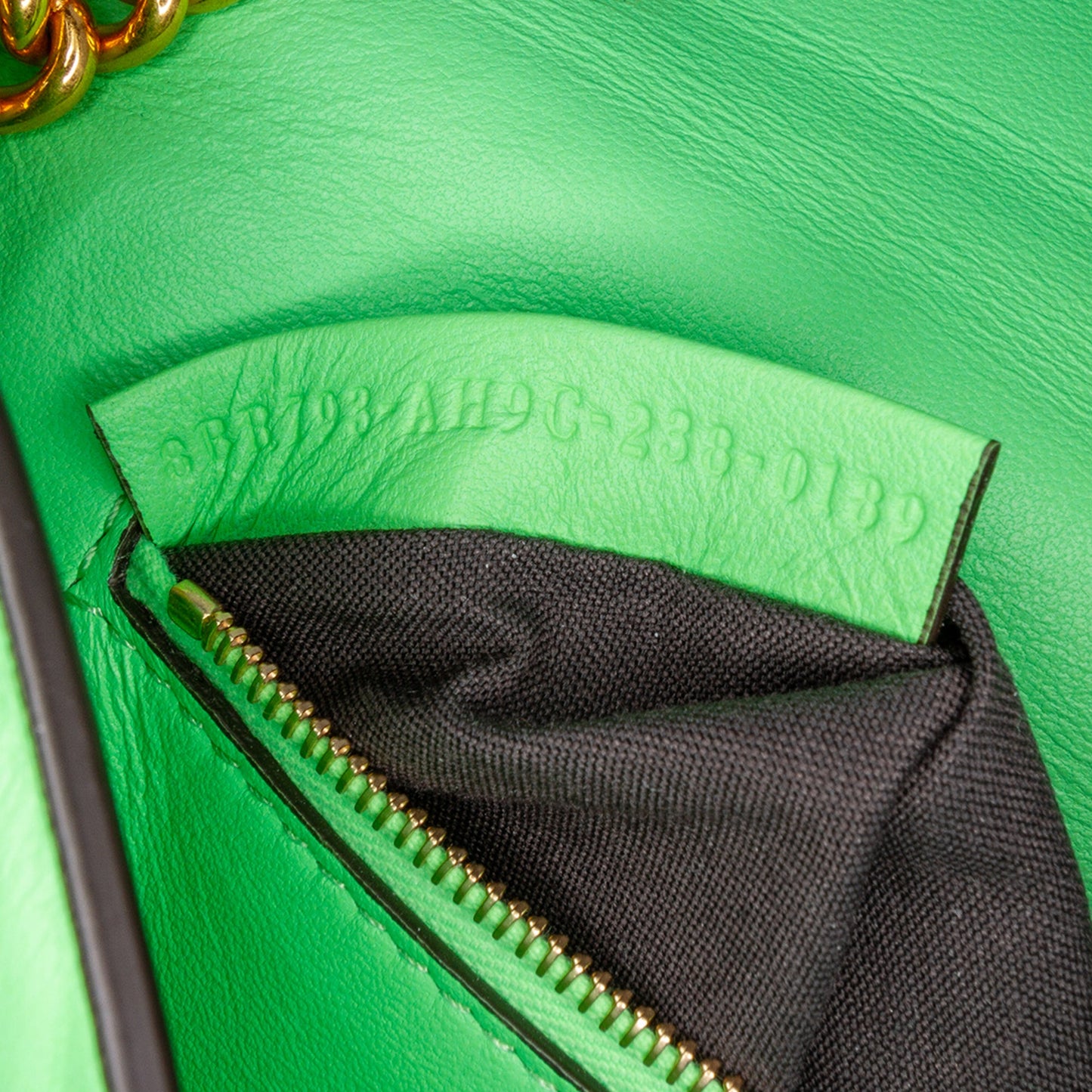 Fendi Zucca Embossed Leather Chain Midi Baguette