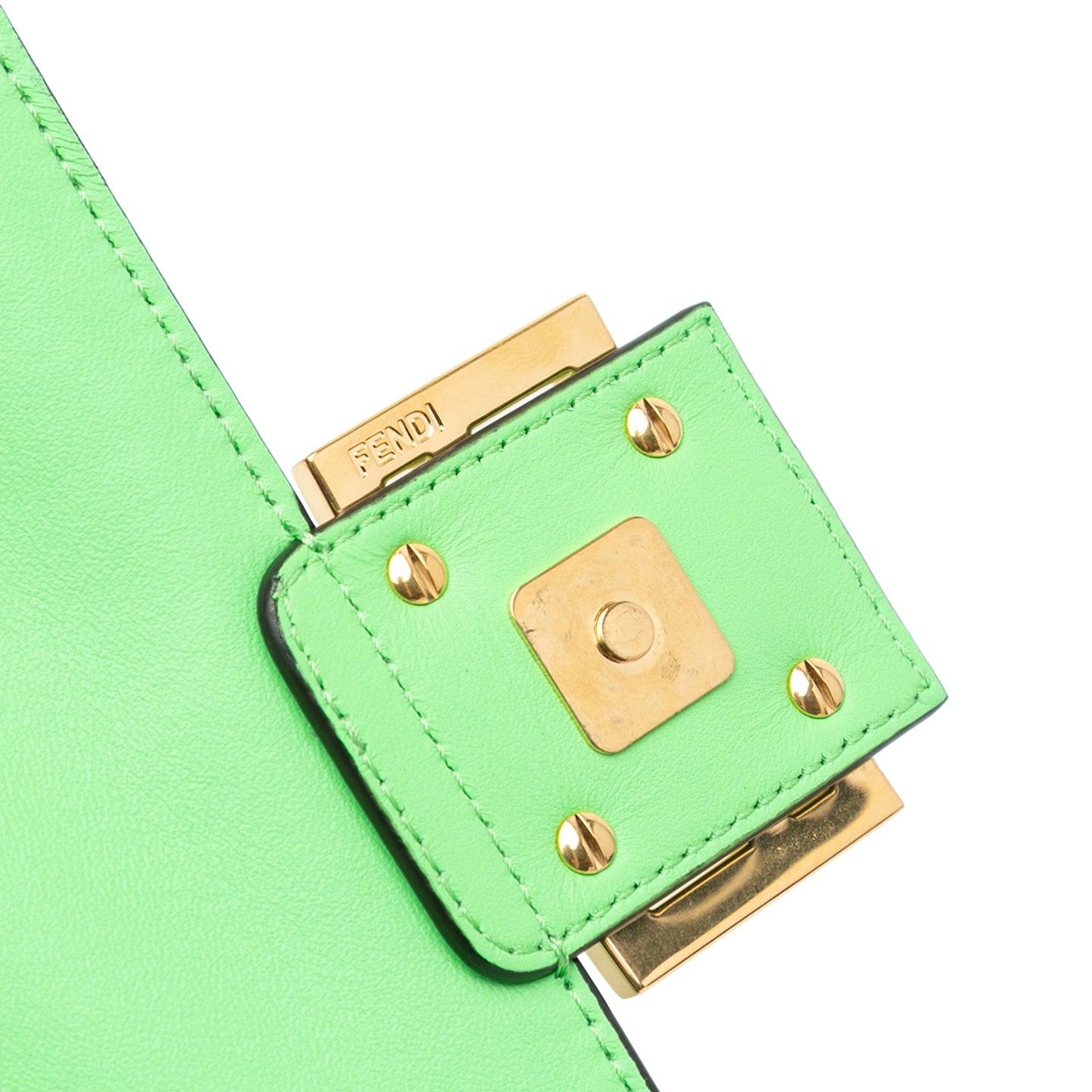 Fendi Zucca Embossed Leather Chain Midi Baguette