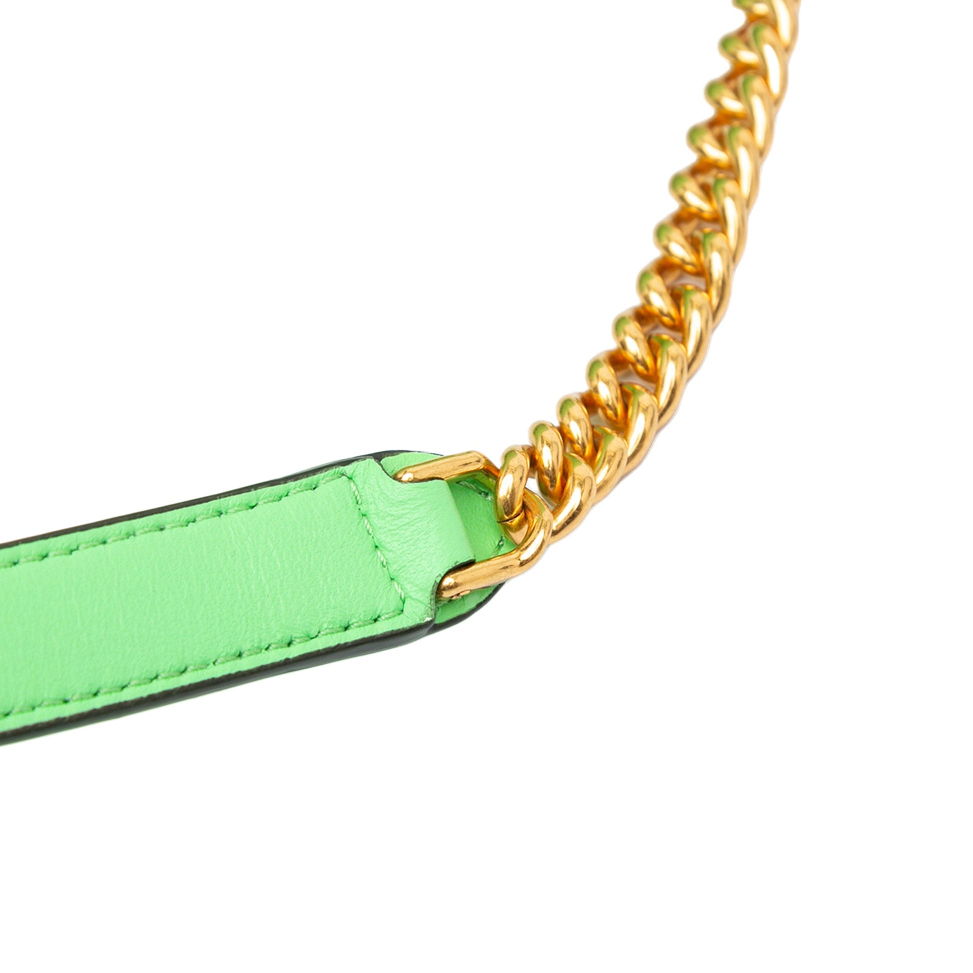 Fendi Zucca Embossed Leather Chain Midi Baguette