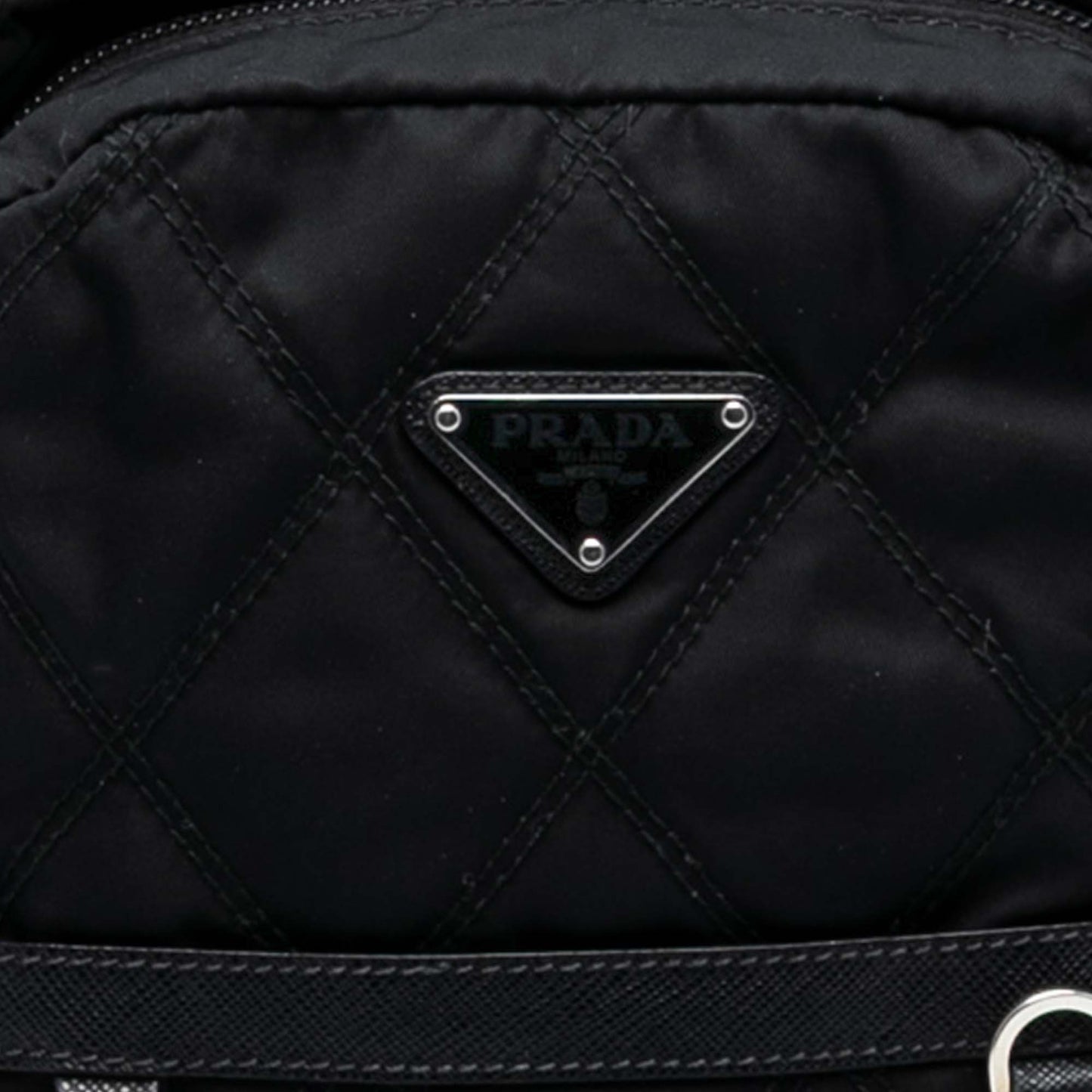 Prada Saffiano Trimmed Impuntu Tessuto Backpack