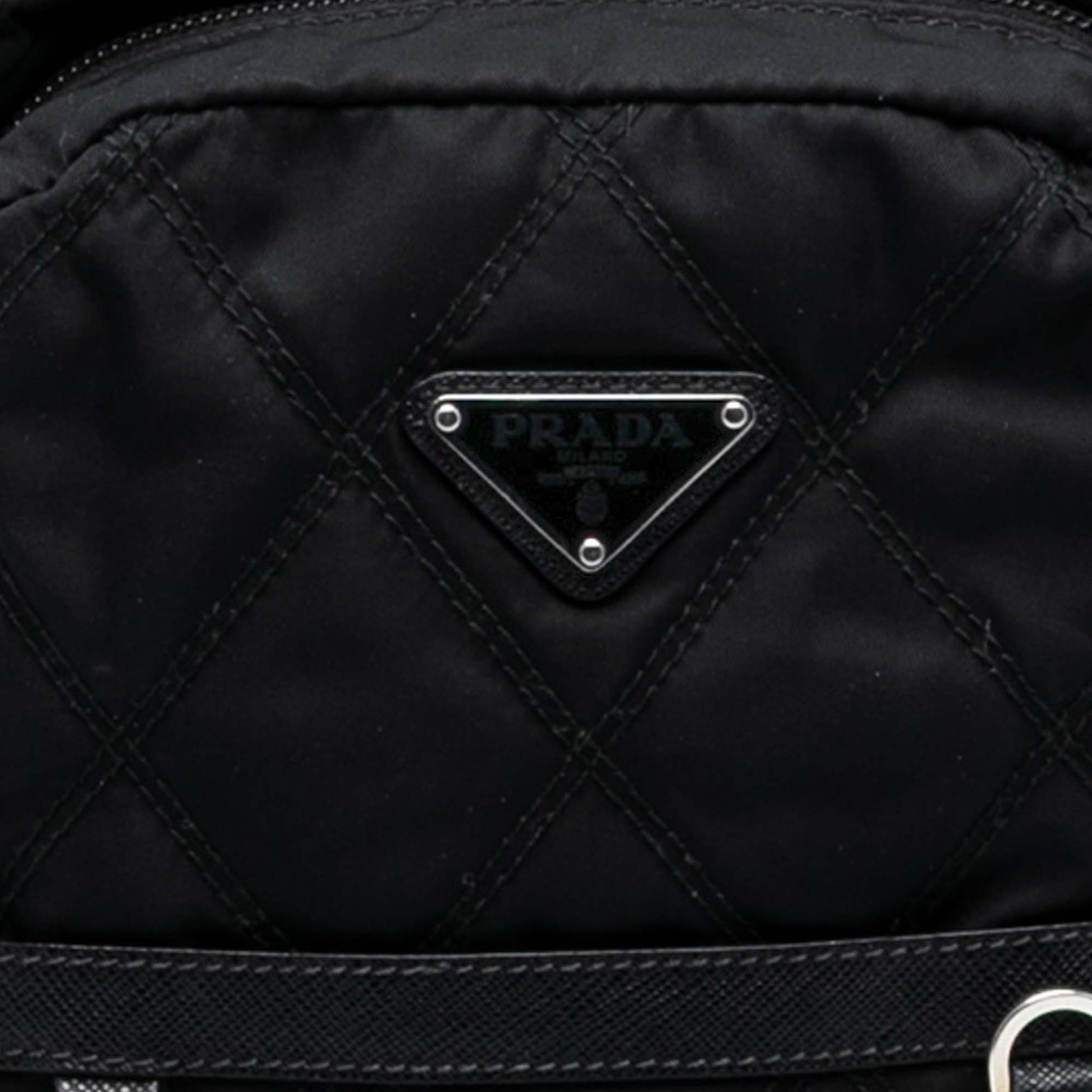 Prada Saffiano Trimmed Impuntu Tessuto Backpack