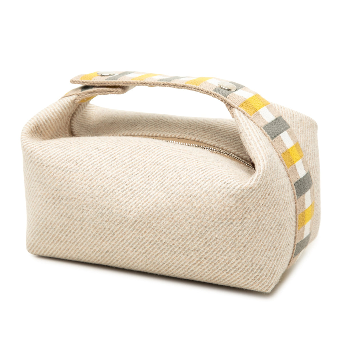 Hermès Small Wool Bride A Brac Au Carre Case — Beige