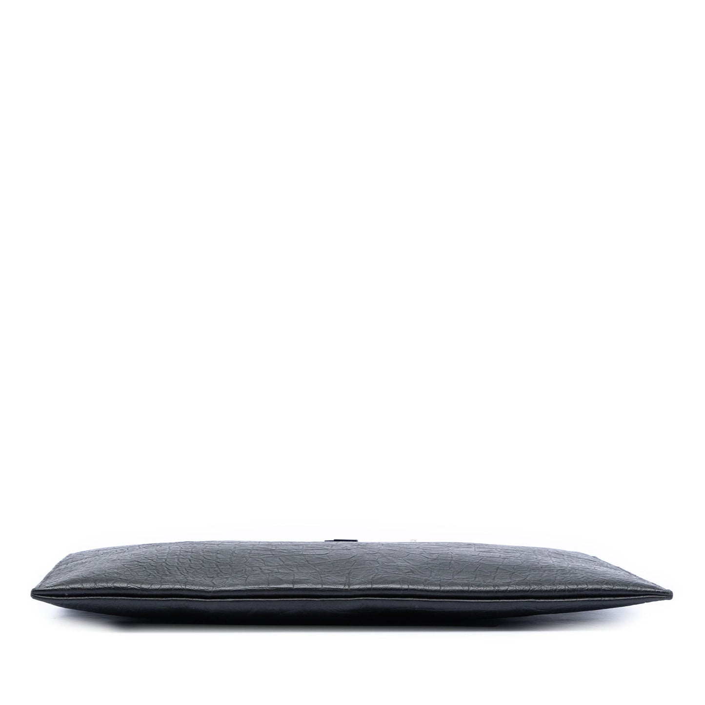 Croc Embossed Leather Monogram Clutch