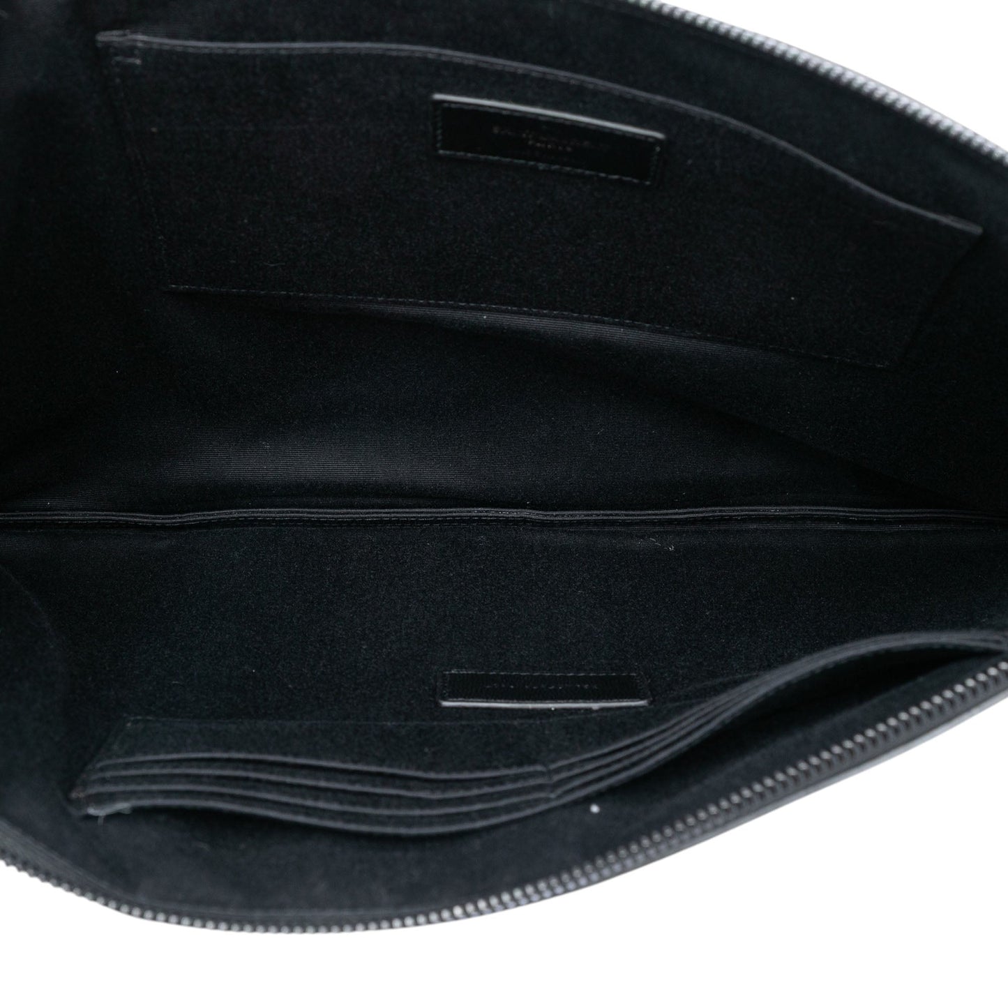 Croc Embossed Leather Monogram Clutch