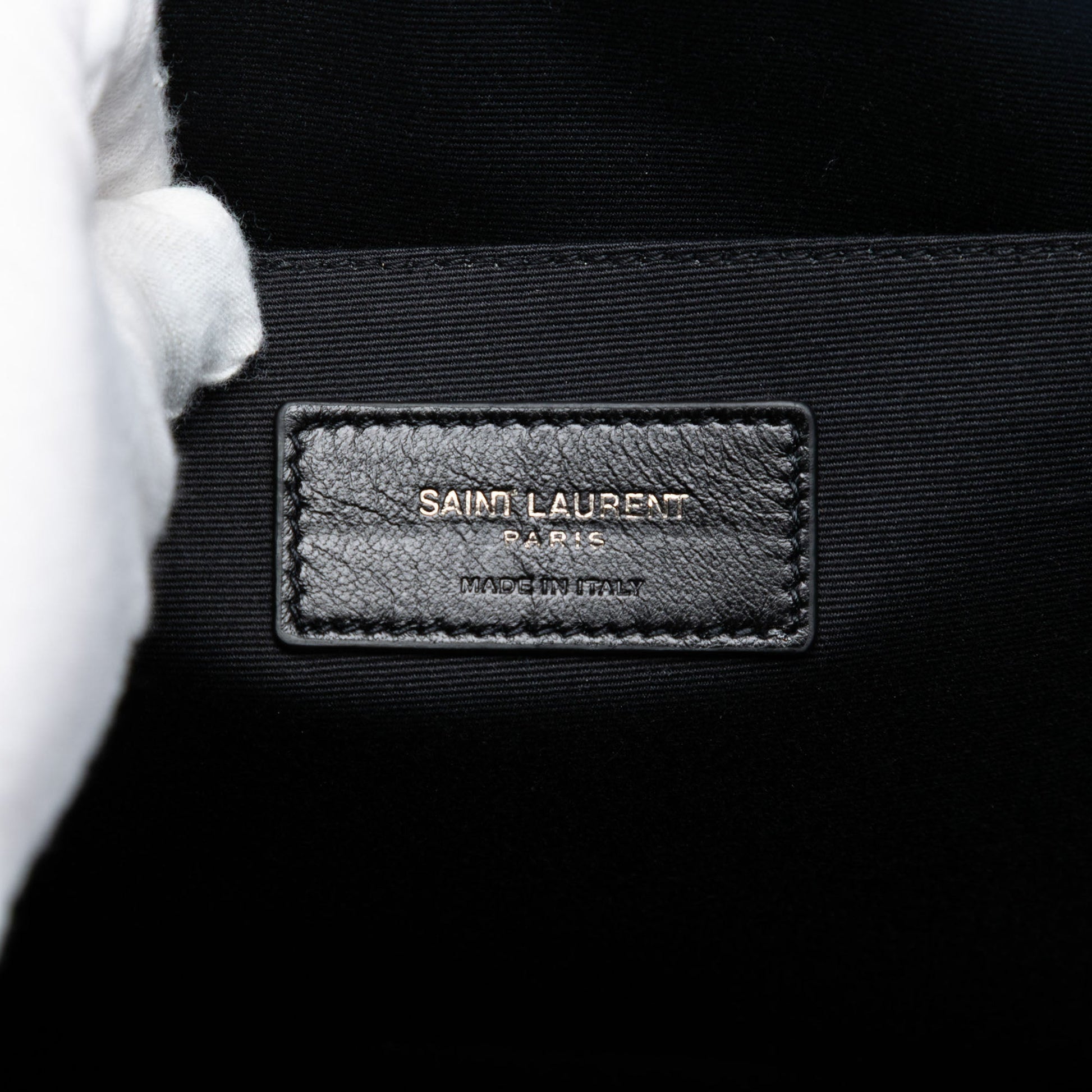 Croc Embossed Leather Monogram Clutch