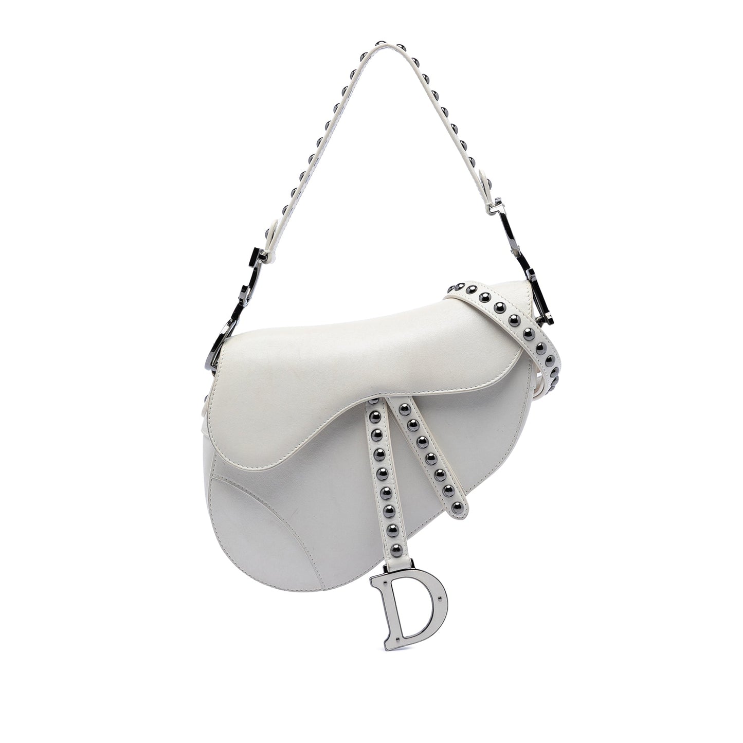 Studded Leather Saddle Bag
