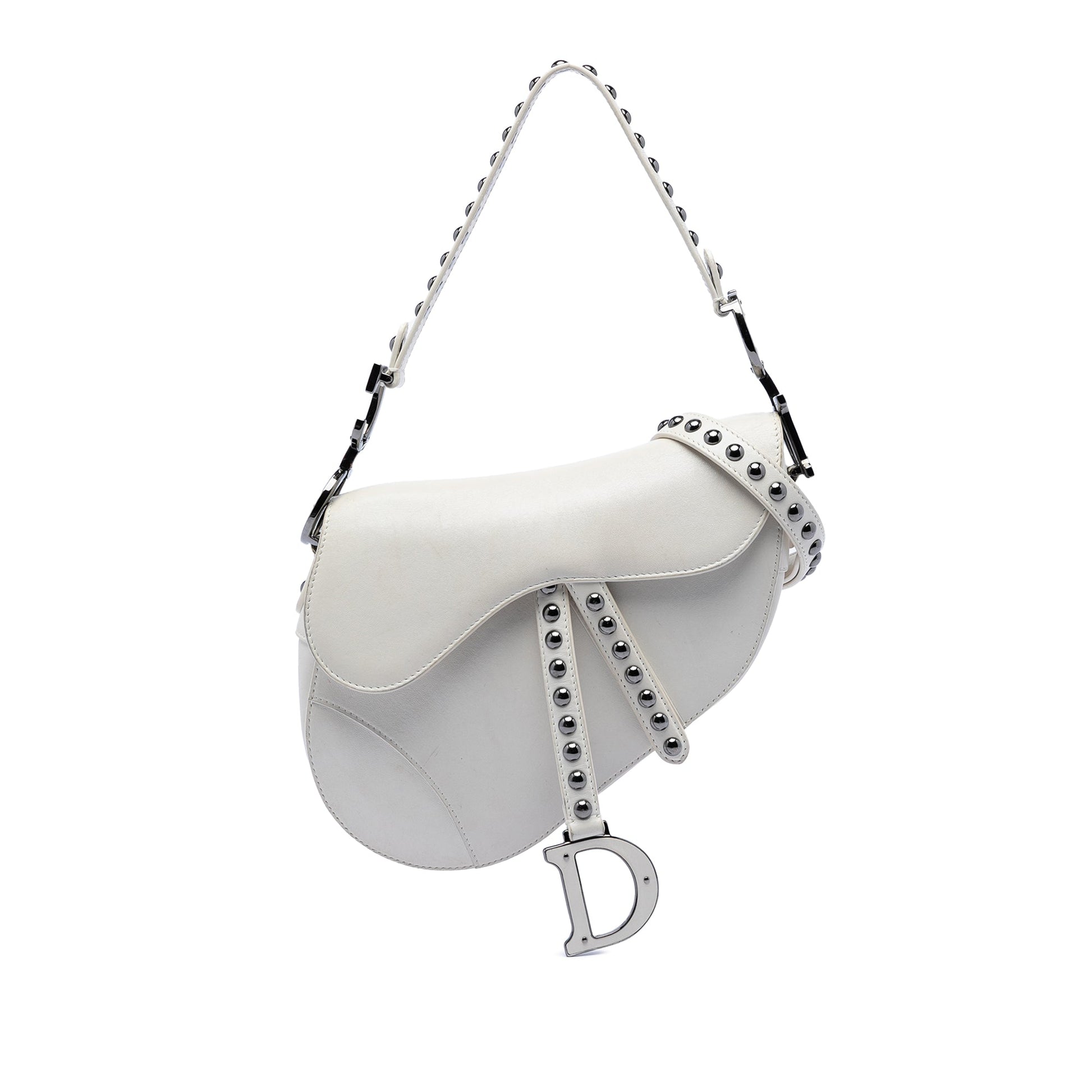 Studded Leather Saddle Bag