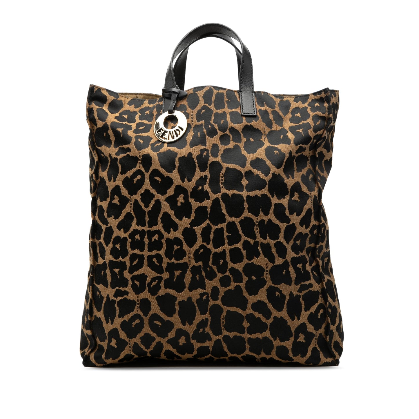 Fendi Leopard Print Canvas Tote