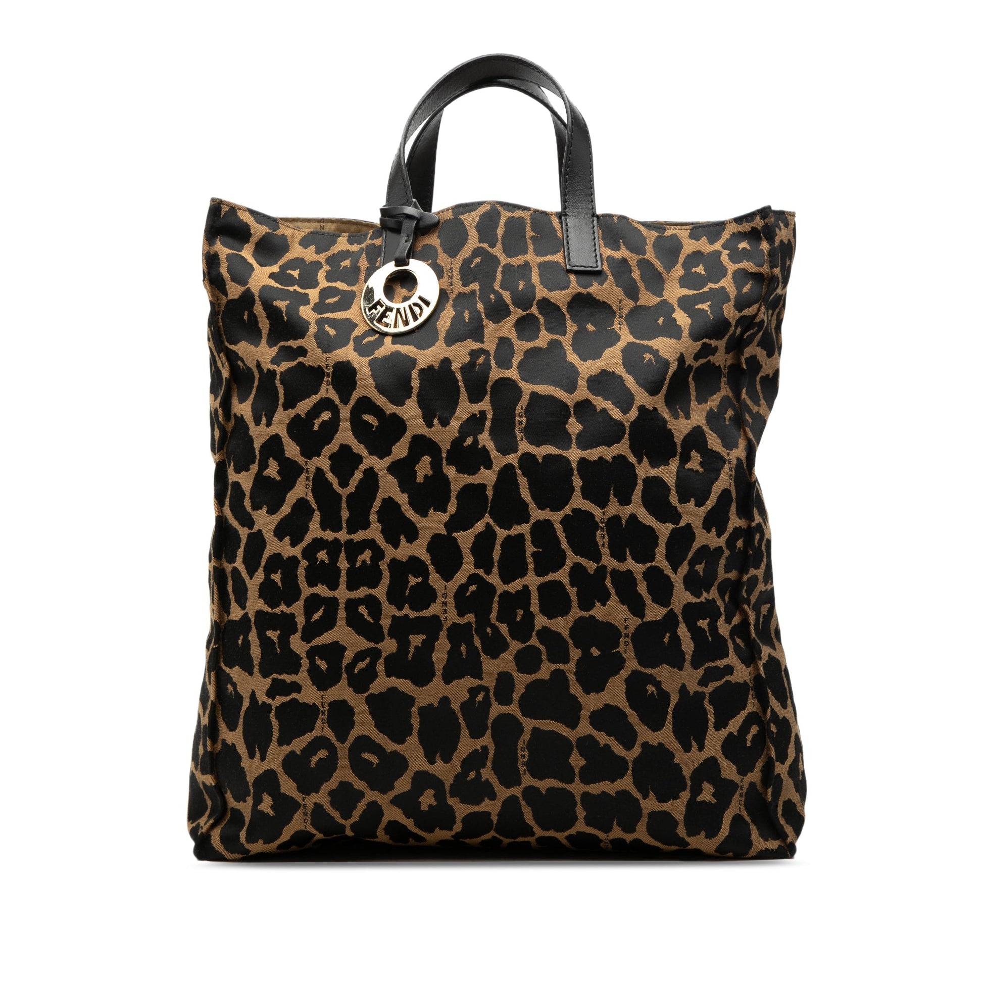 Fendi Leopard Print Canvas Tote