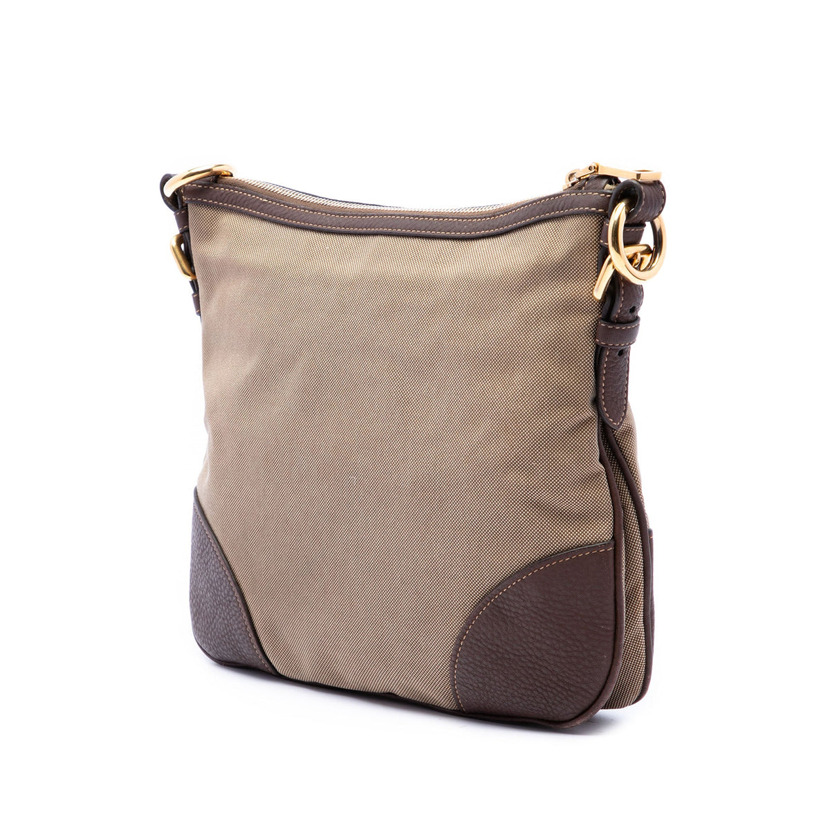 Prada Canvas Canapa Logo Crossbody — Beige