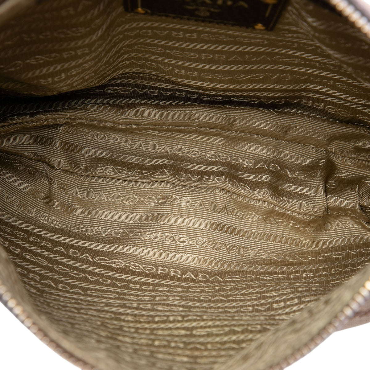 Prada Canvas Canapa Logo Crossbody — Beige