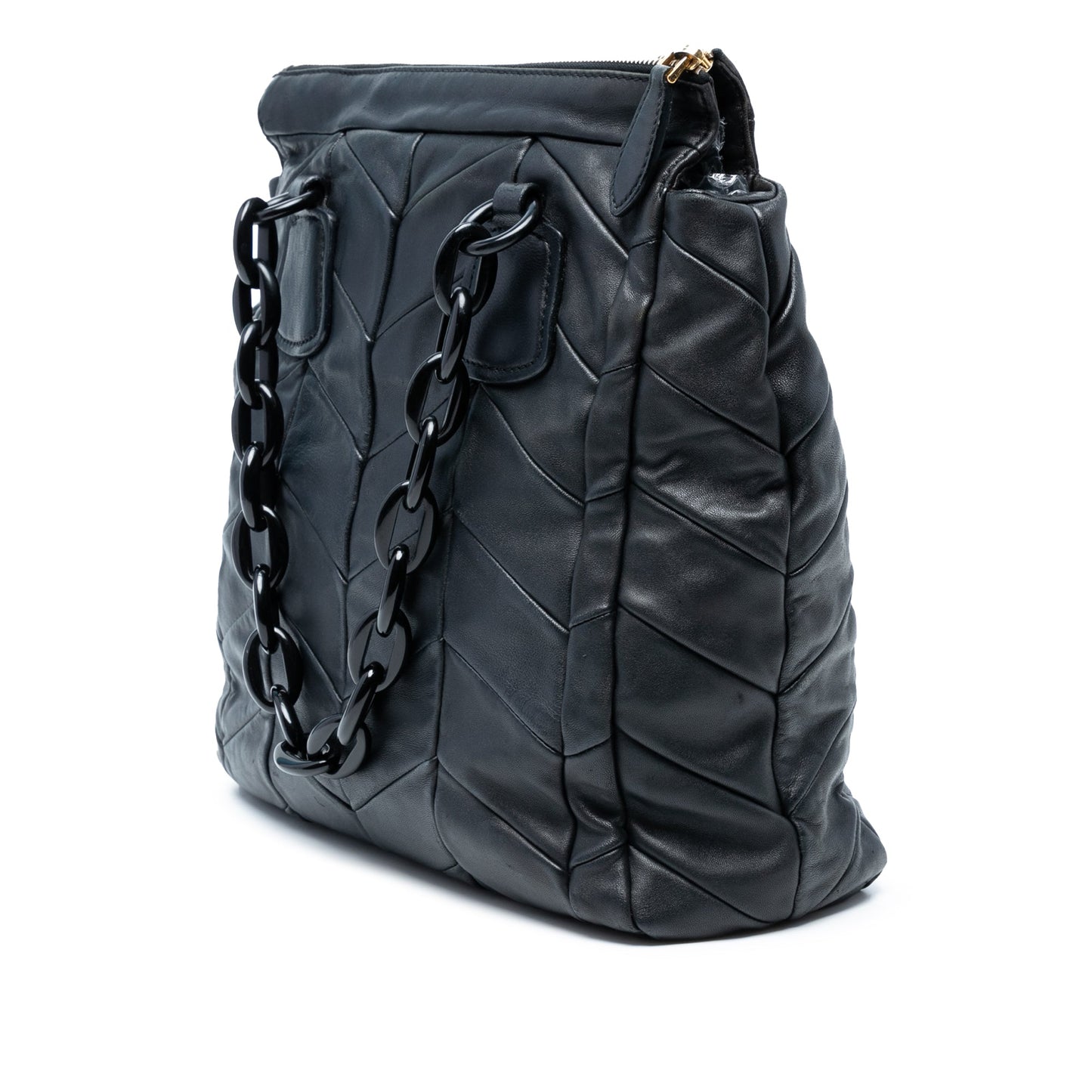 Miu Miu Quilted Nappa Plastic Chain Tote