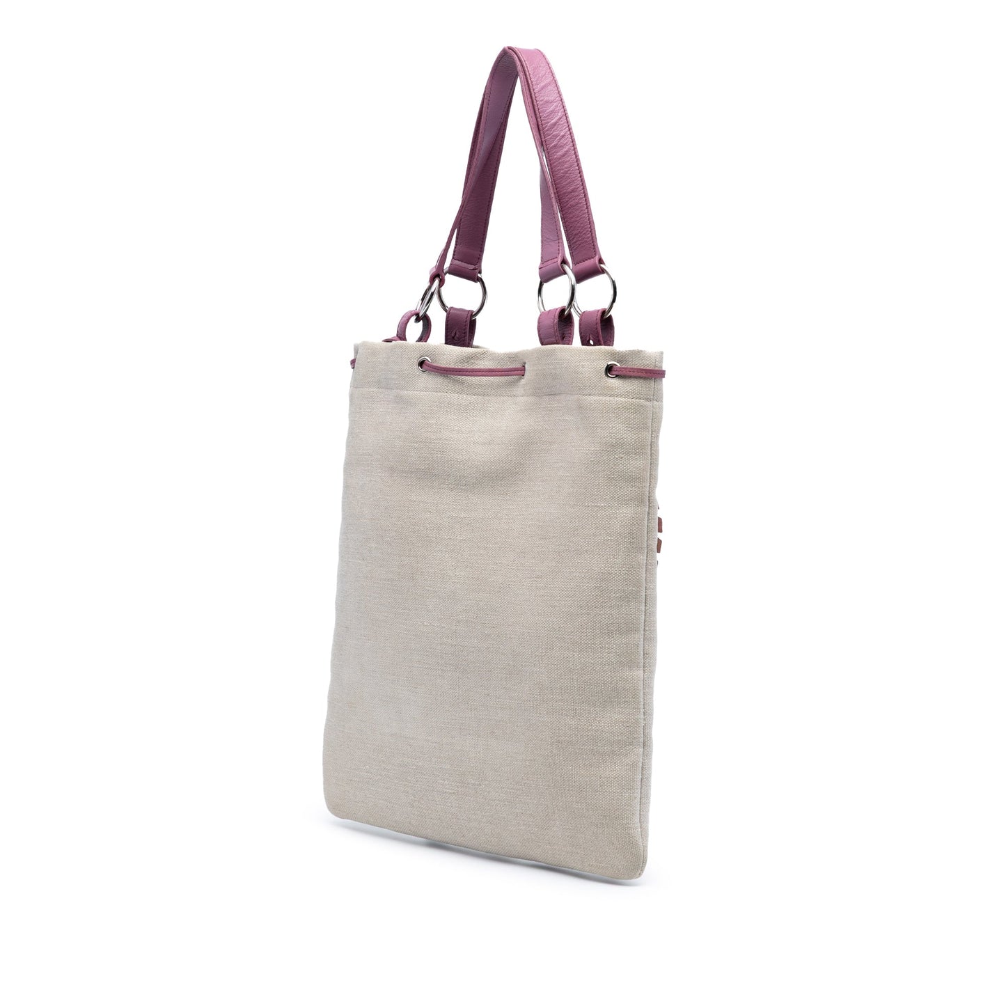 Saint Laurent Canvas Fringed Heart Applique Tote