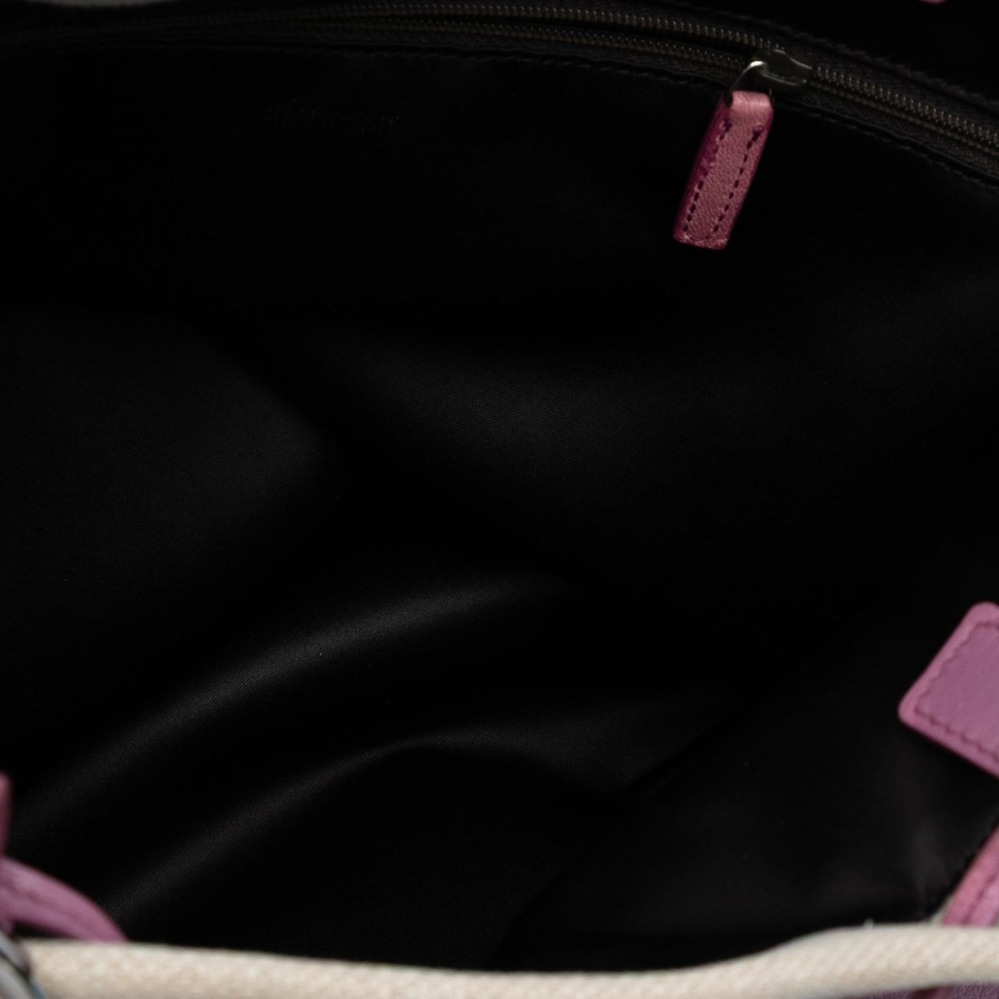 Saint Laurent Canvas Fringed Heart Applique Tote