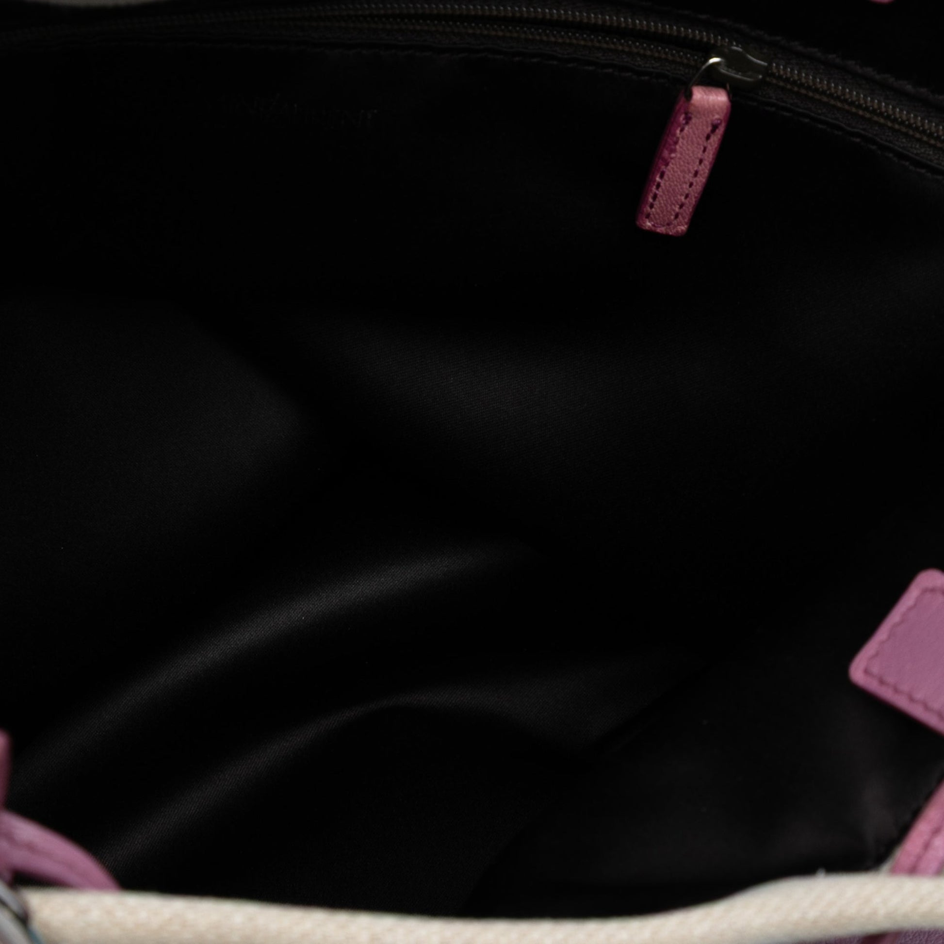 Saint Laurent Canvas Fringed Heart Applique Tote